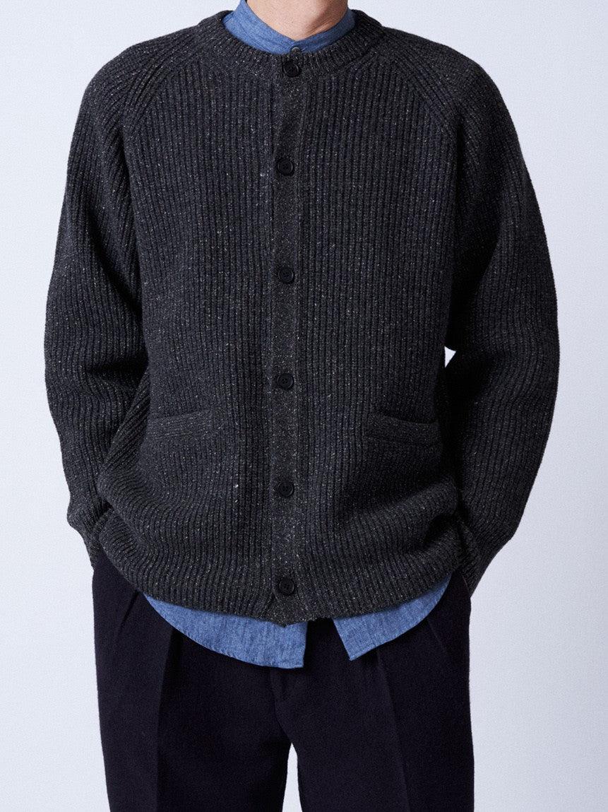Namu Shop - Phlannel Wool Silk Nep Cowichan Sweater - Deep Gray