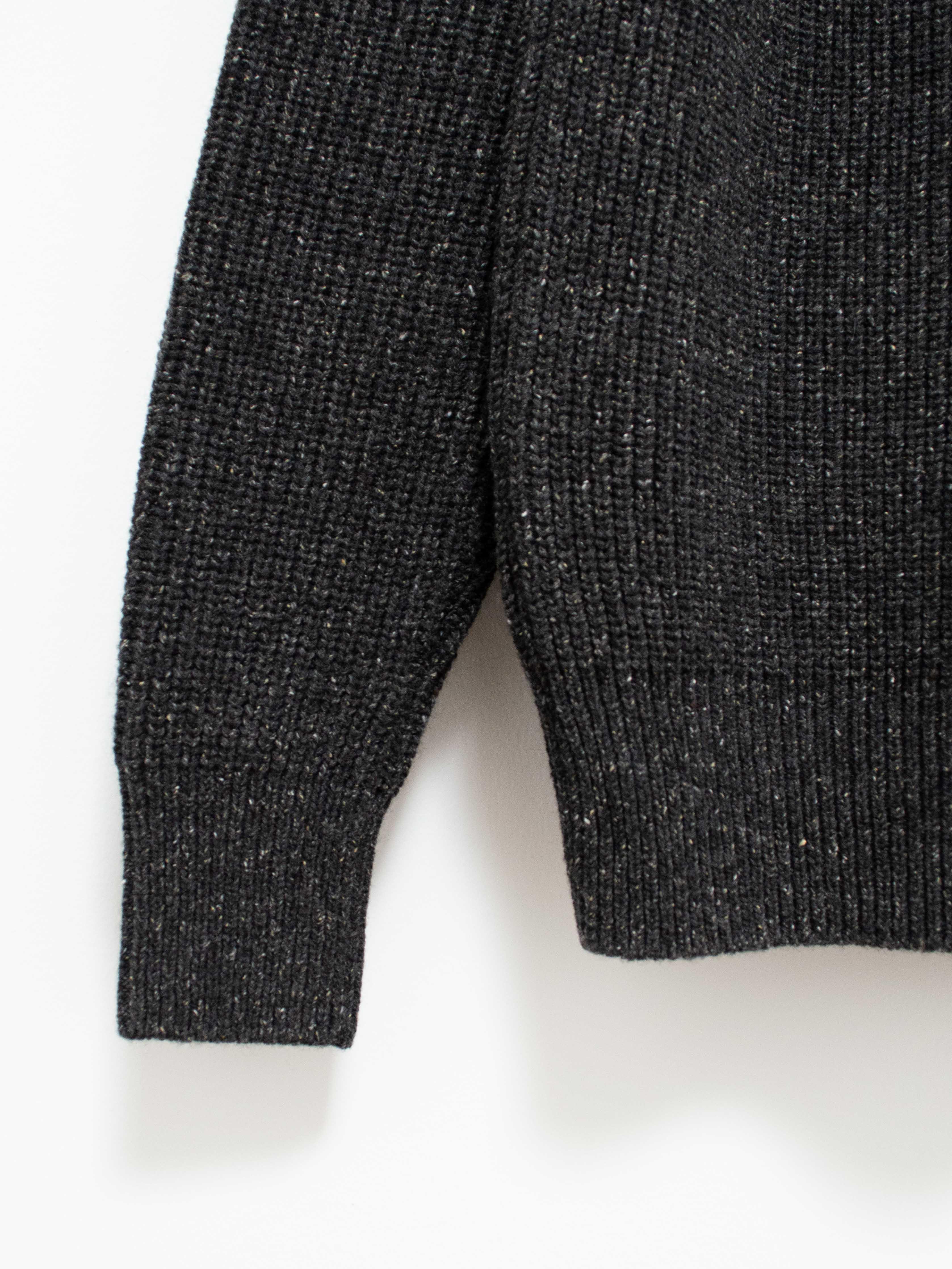 Namu Shop - Phlannel Wool Silk Nep Cowichan Sweater - Deep Gray