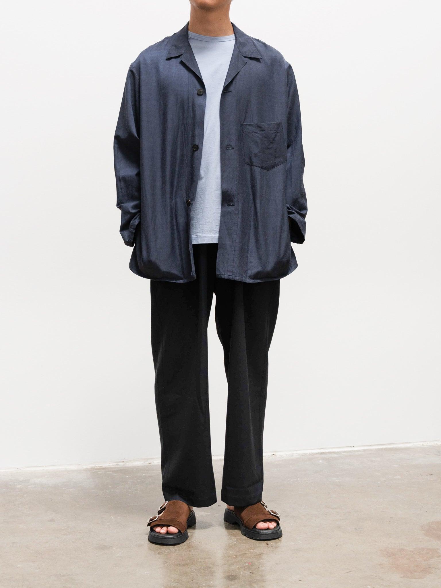 Namu Shop - Phlannel Wool Tropical Easy Trousers - Navy