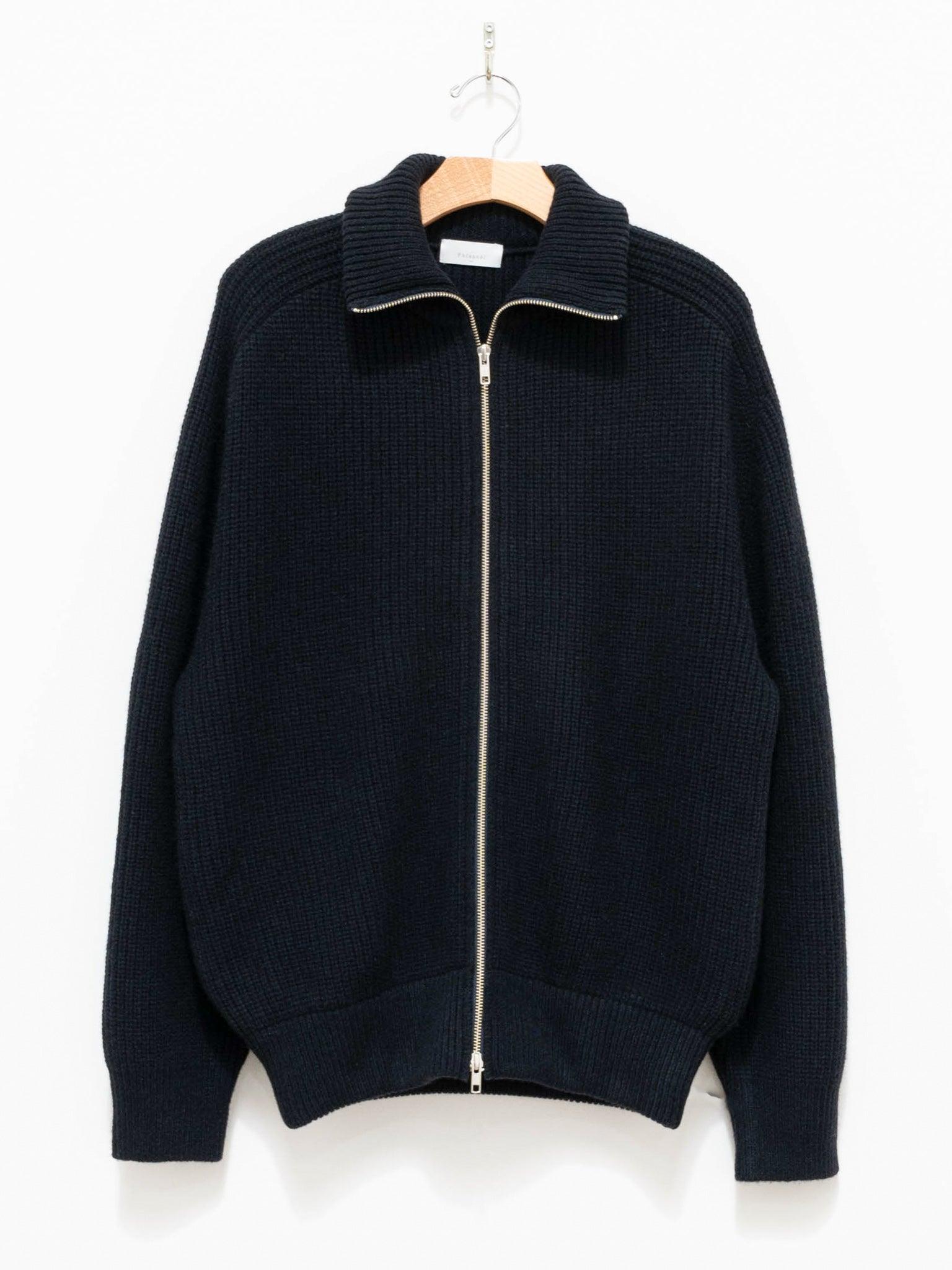 Namu Shop - Phlannel Wool Yak Driving Knit Blouson - Navy