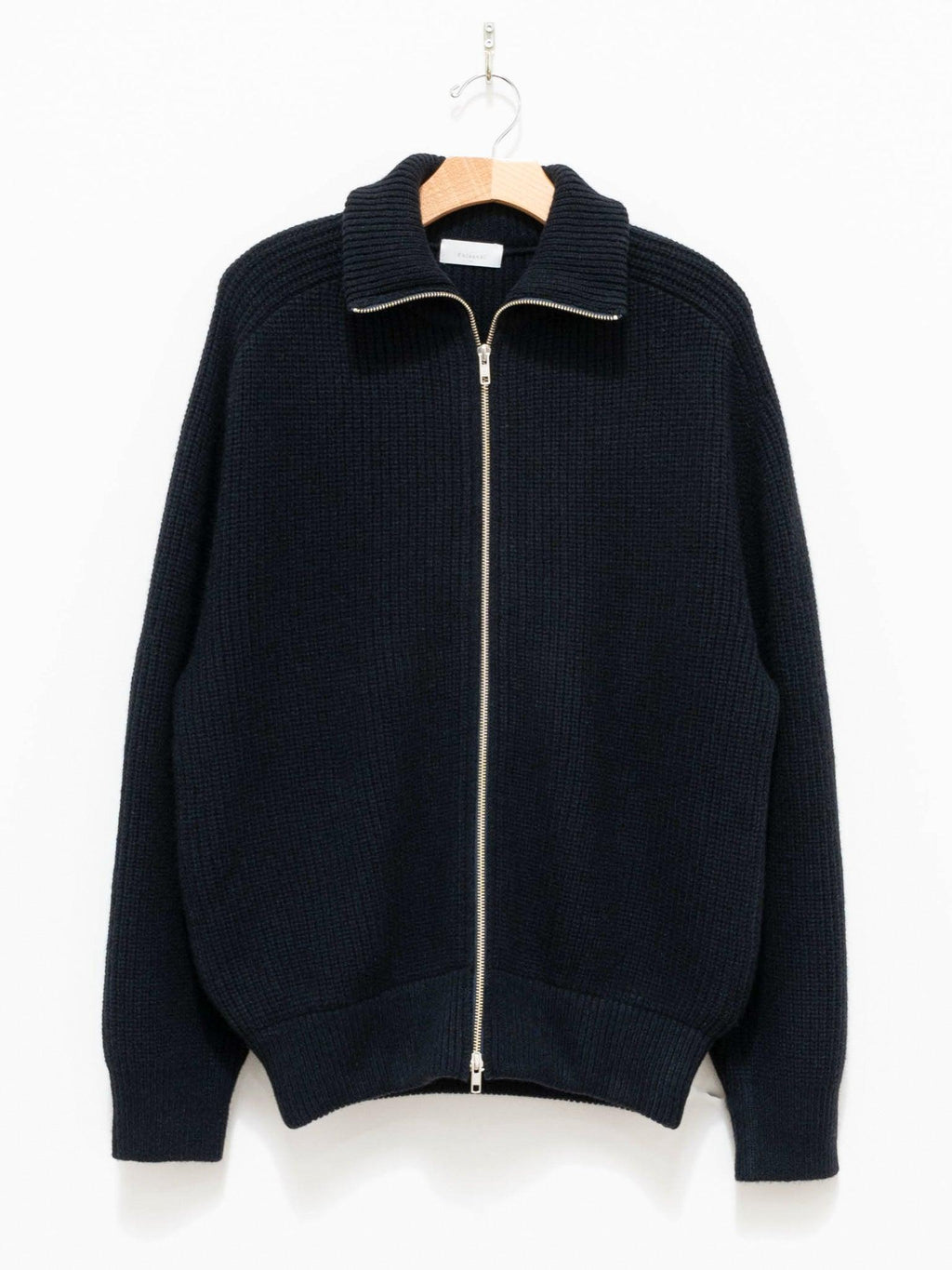 Namu Shop - Phlannel Wool Yak Driving Knit Blouson - Navy