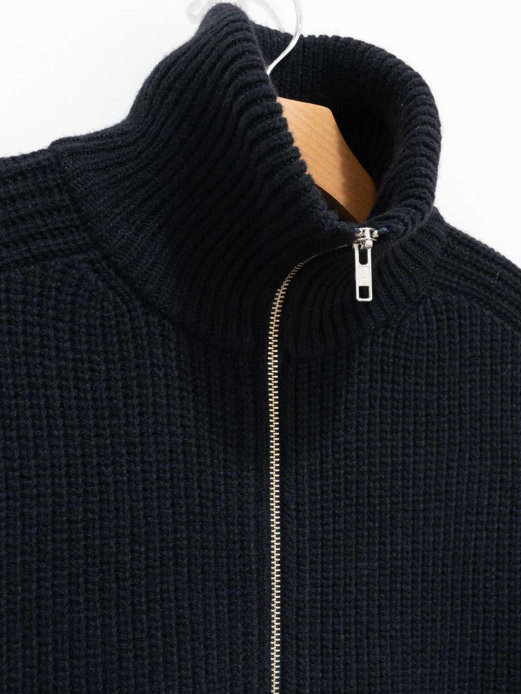 Namu Shop - Phlannel Wool Yak Driving Knit Blouson - Navy