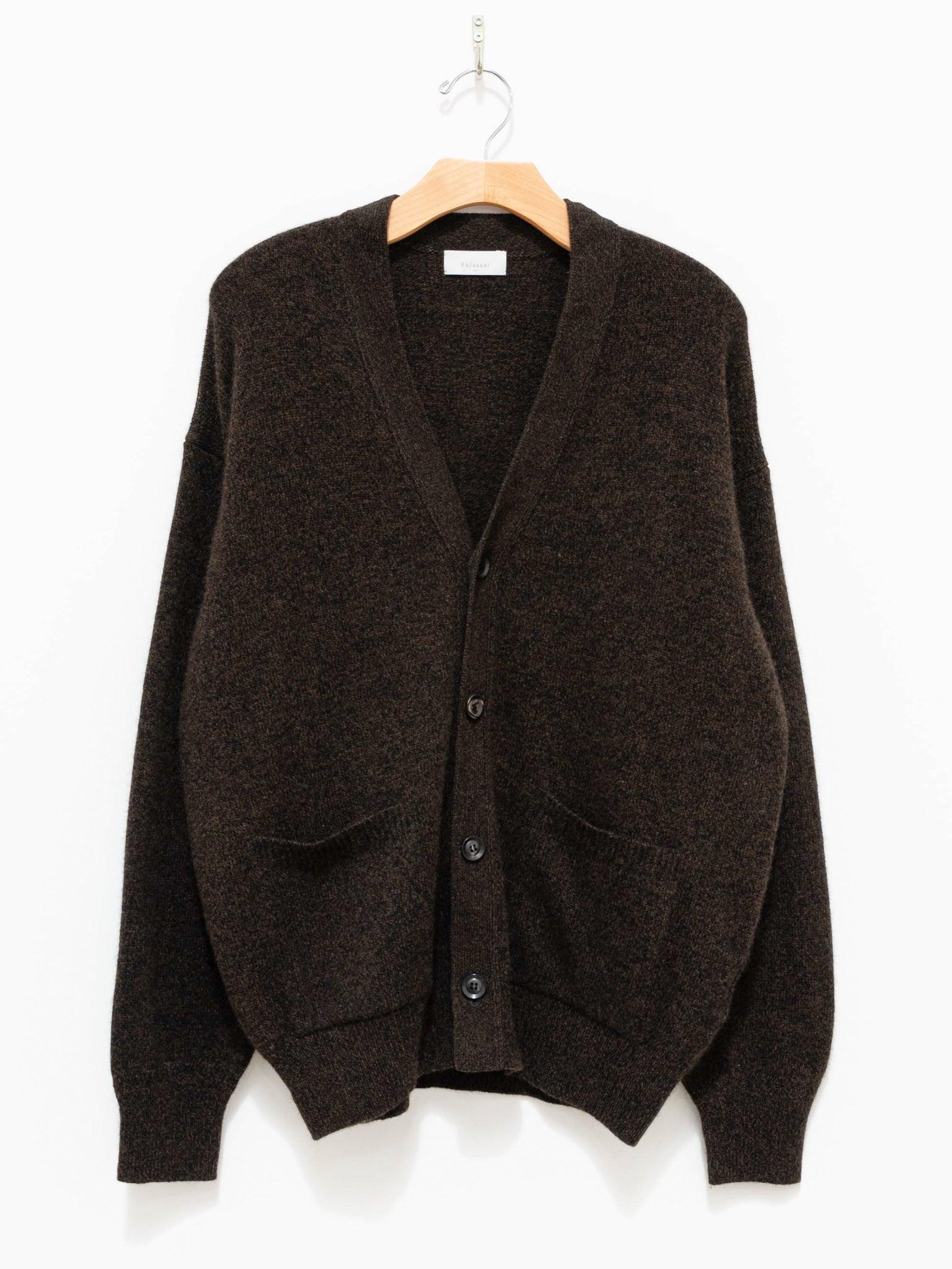 Namu Shop - Phlannel Wool Yak Guernsey Cardigan - Brown x Black