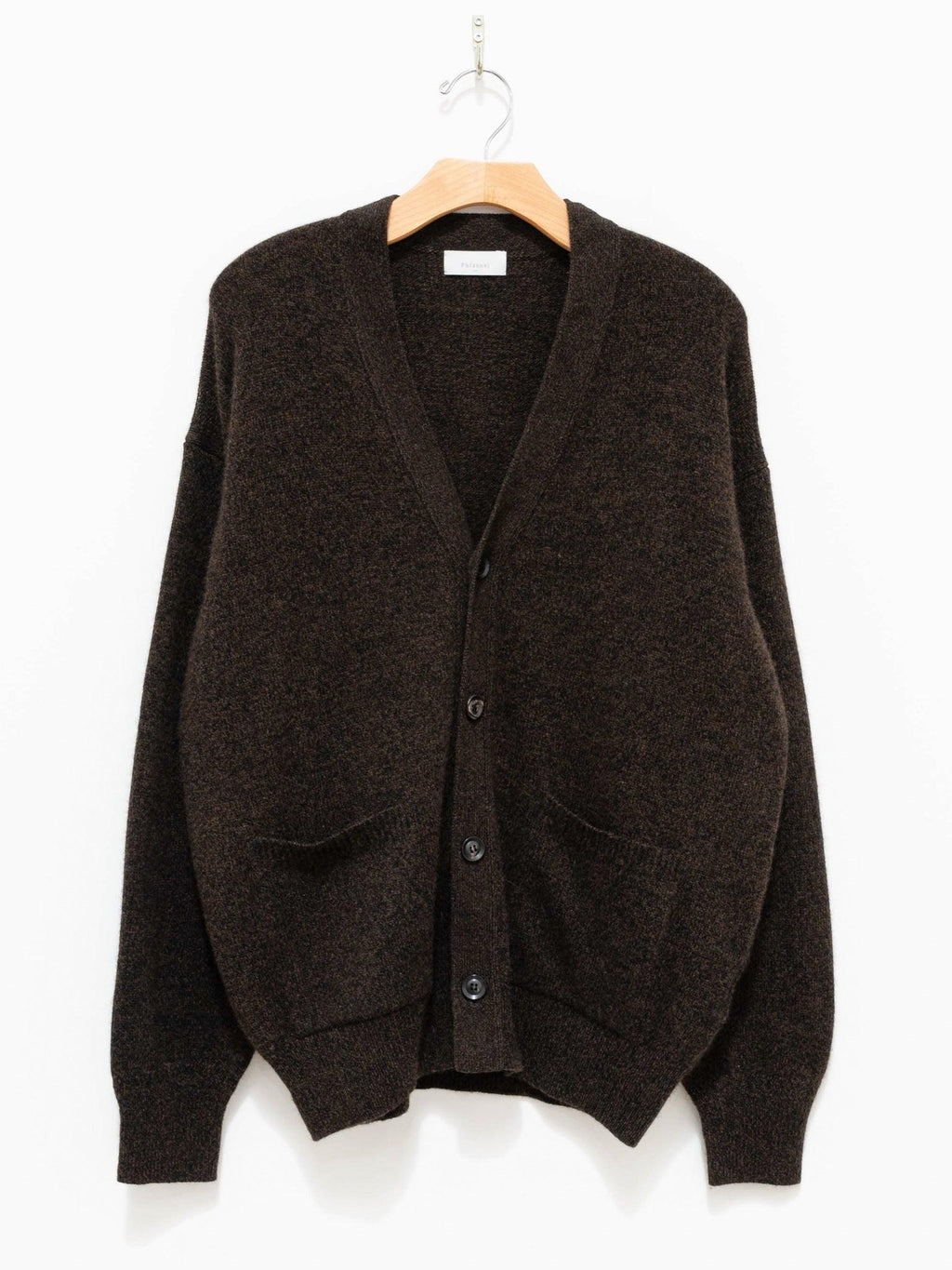 Namu Shop - Phlannel Wool Yak Guernsey Cardigan - Brown x Black