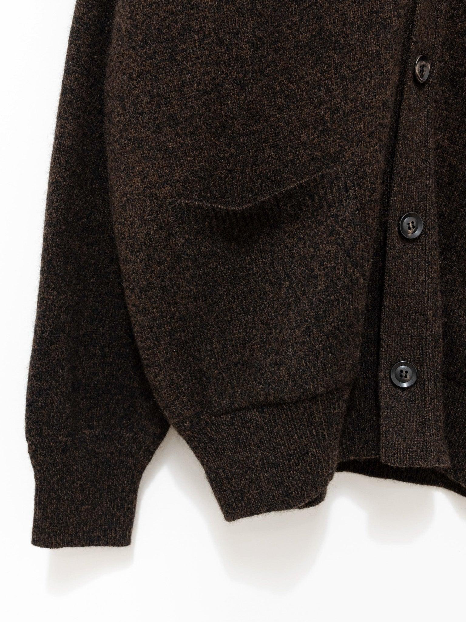 Namu Shop - Phlannel Wool Yak Guernsey Cardigan - Brown x Black