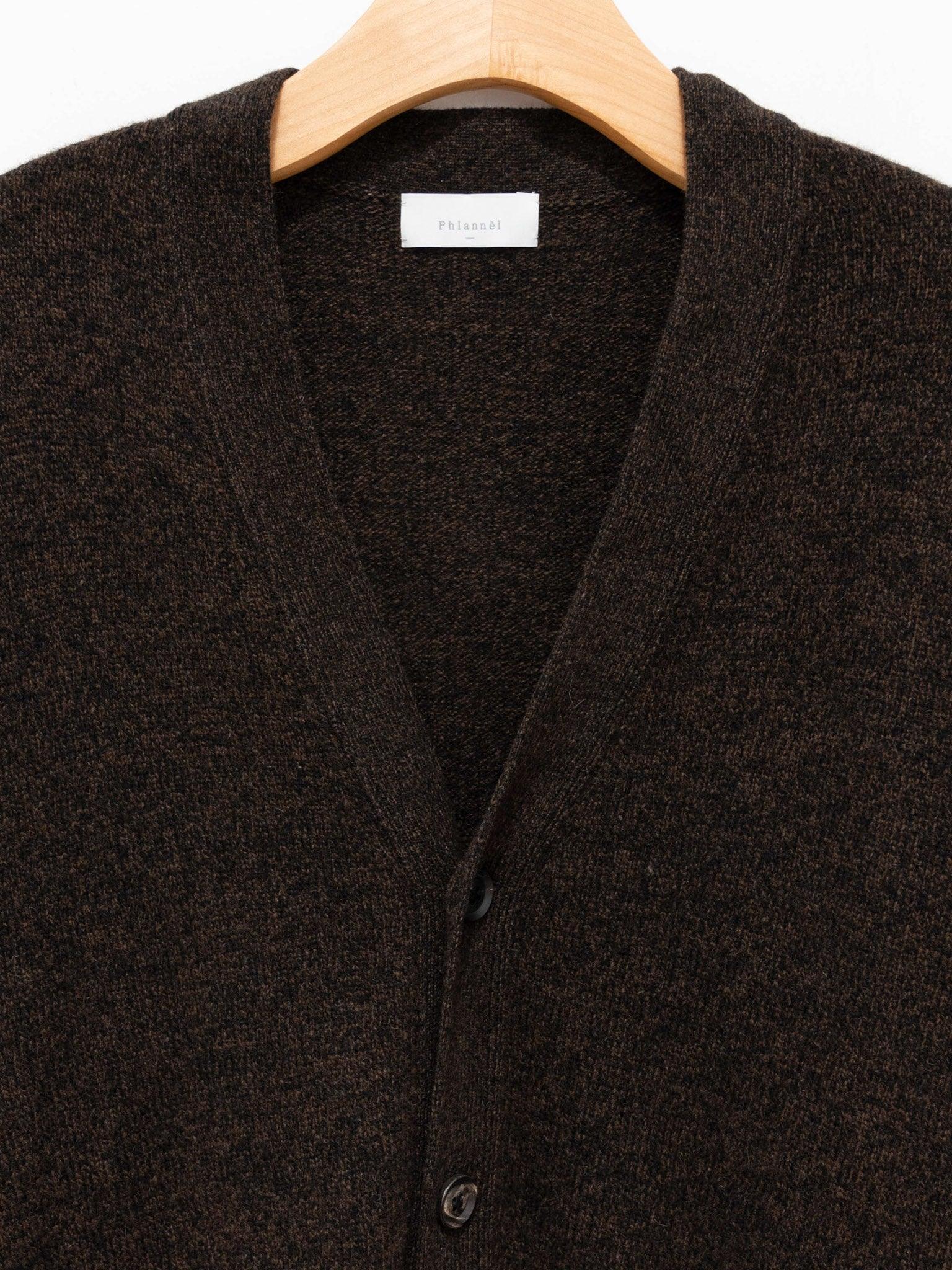 Namu Shop - Phlannel Wool Yak Guernsey Cardigan - Brown x Black