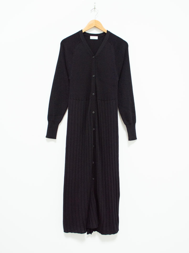 Namu Shop - Phlannel Worsted Wool Knit Rib Dress - Black