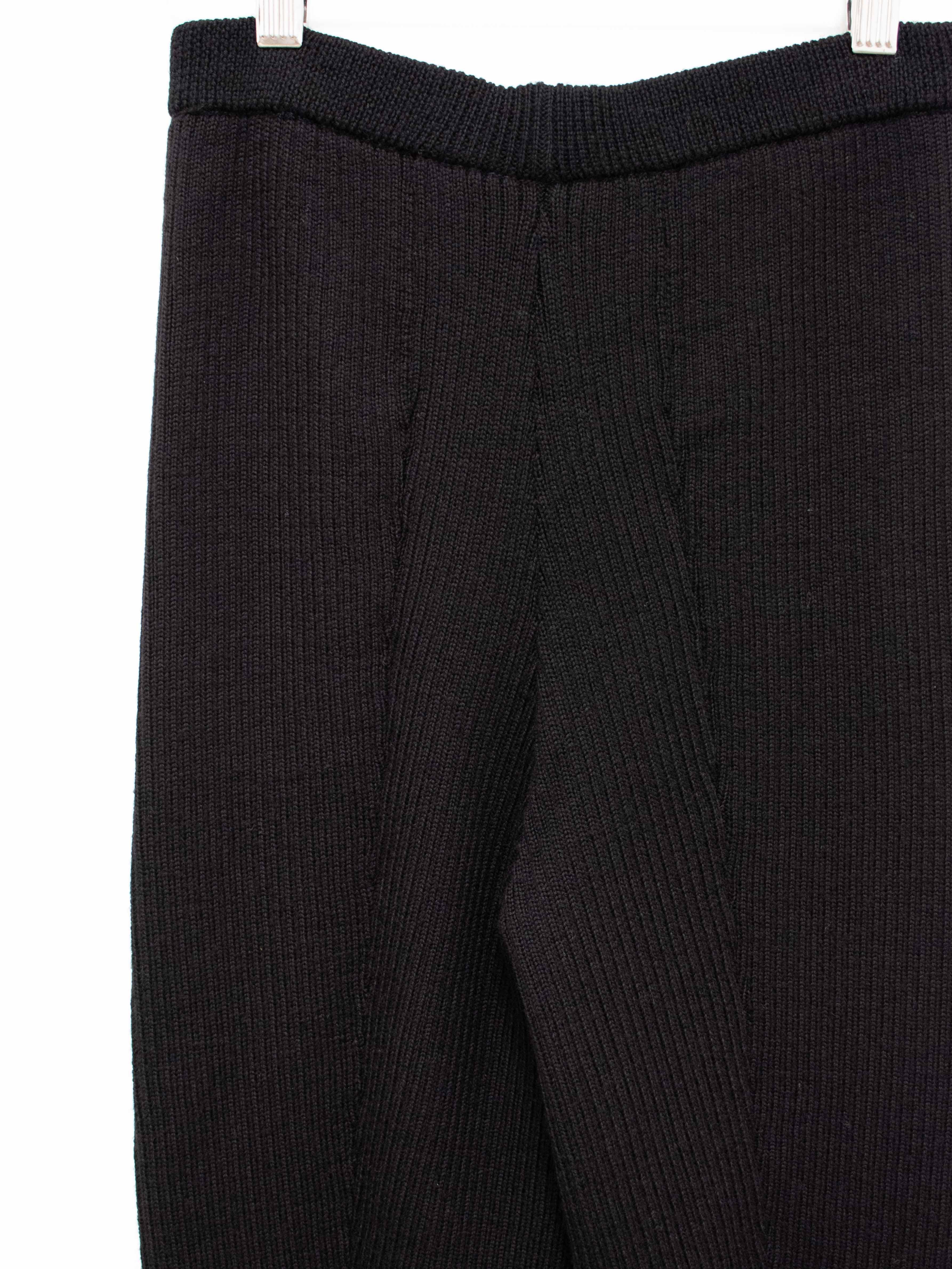 Namu Shop - Phlannel Worsted Wool Knit Rib Pants - Black