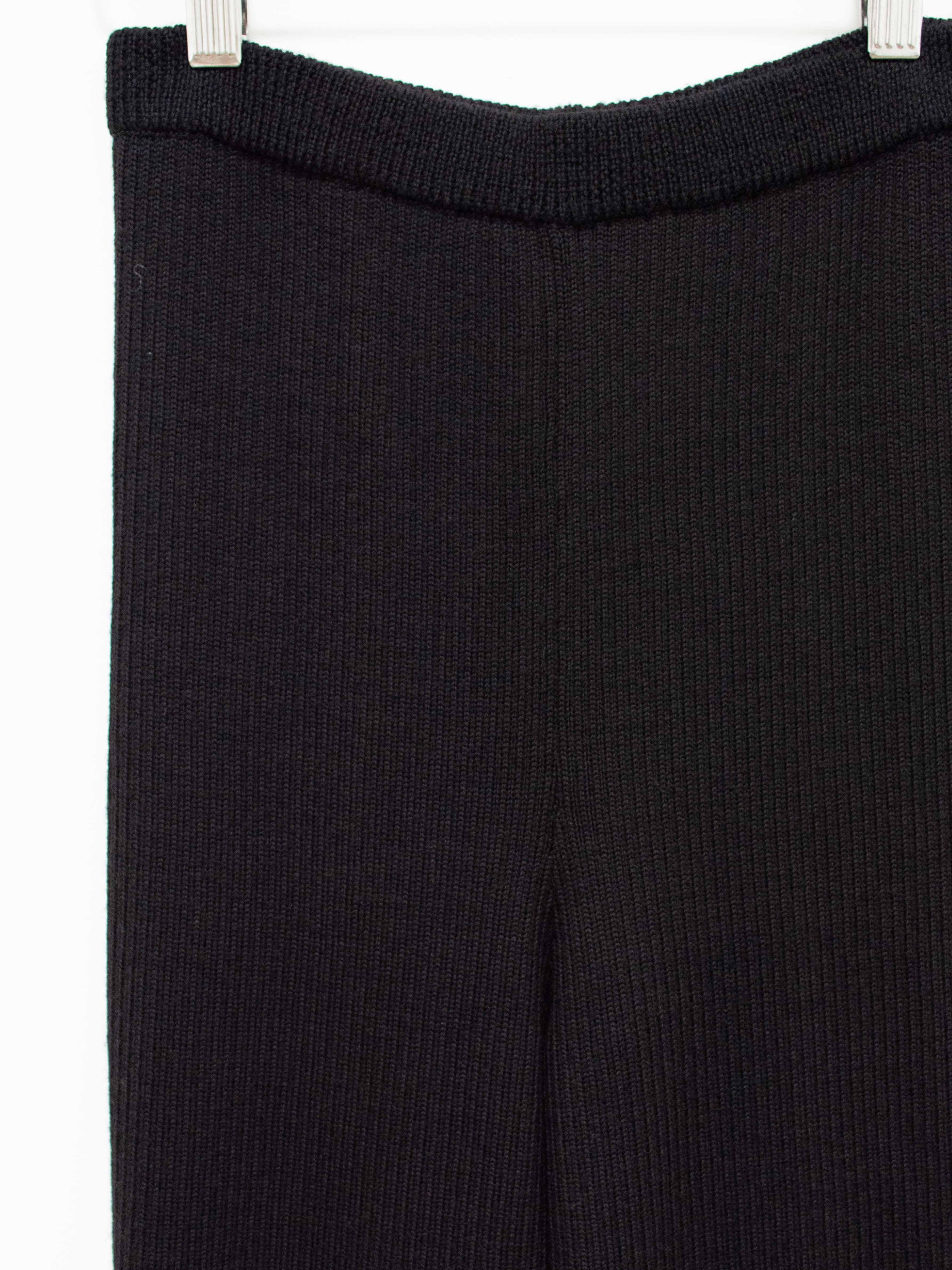 Namu Shop - Phlannel Worsted Wool Knit Rib Pants - Black