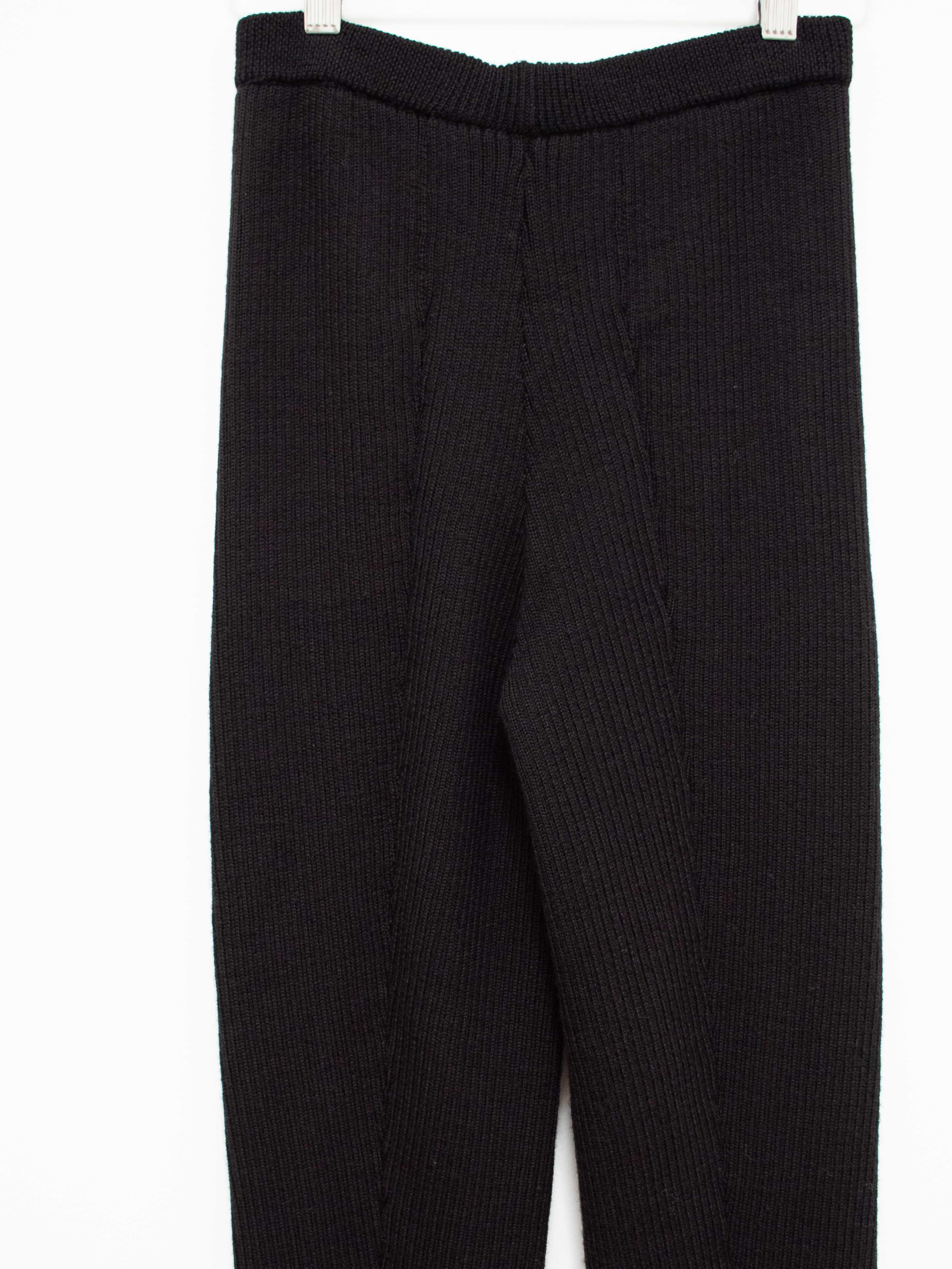 Namu Shop - Phlannel Worsted Wool Knit Rib Pants - Black