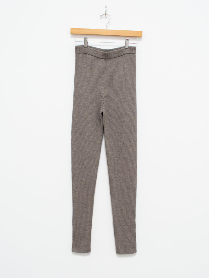 Namu Shop - Phlannel Worsted Wool Knit Rib Pants - Mix Beige