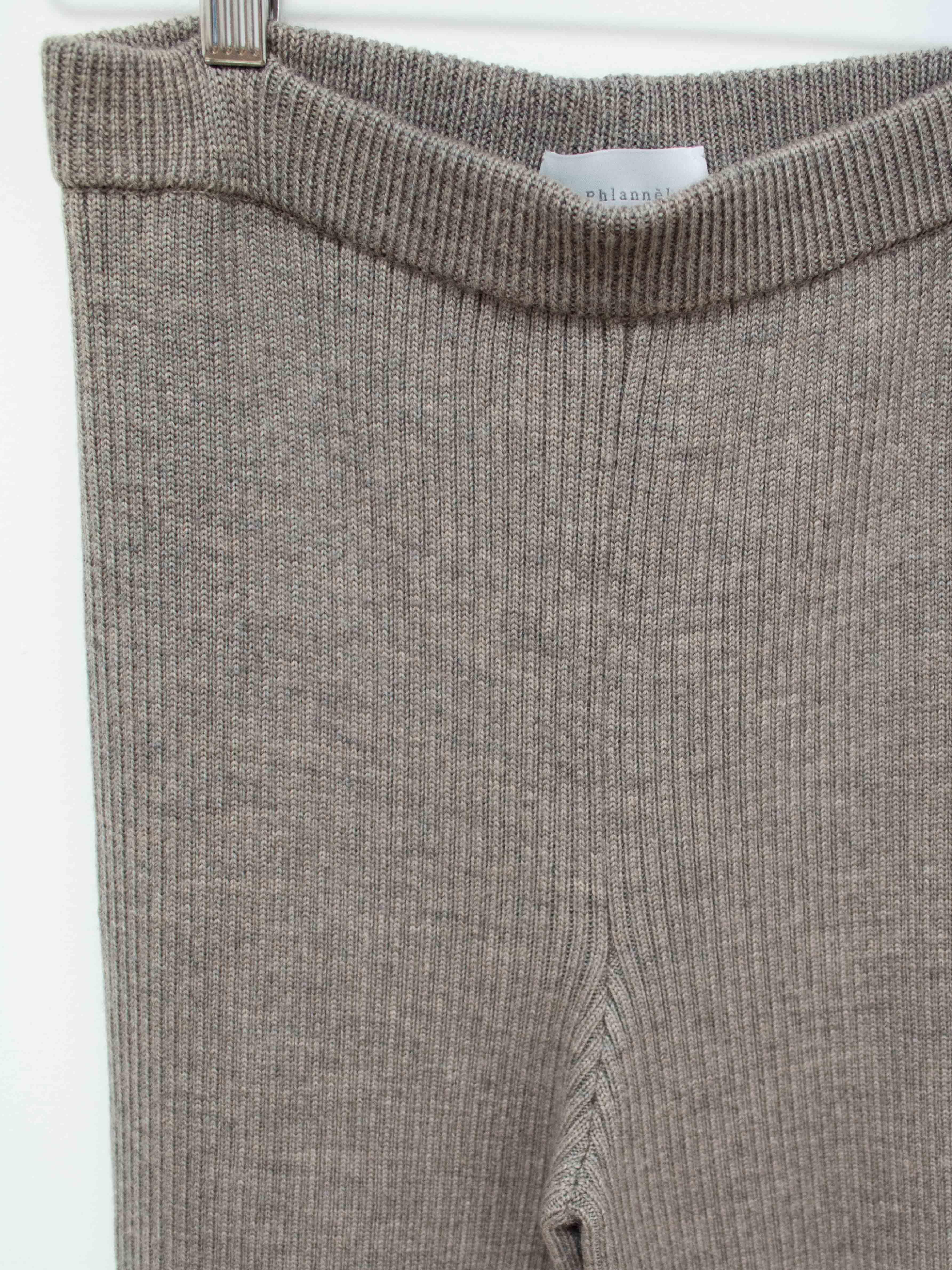 Namu Shop - Phlannel Worsted Wool Knit Rib Pants - Mix Beige