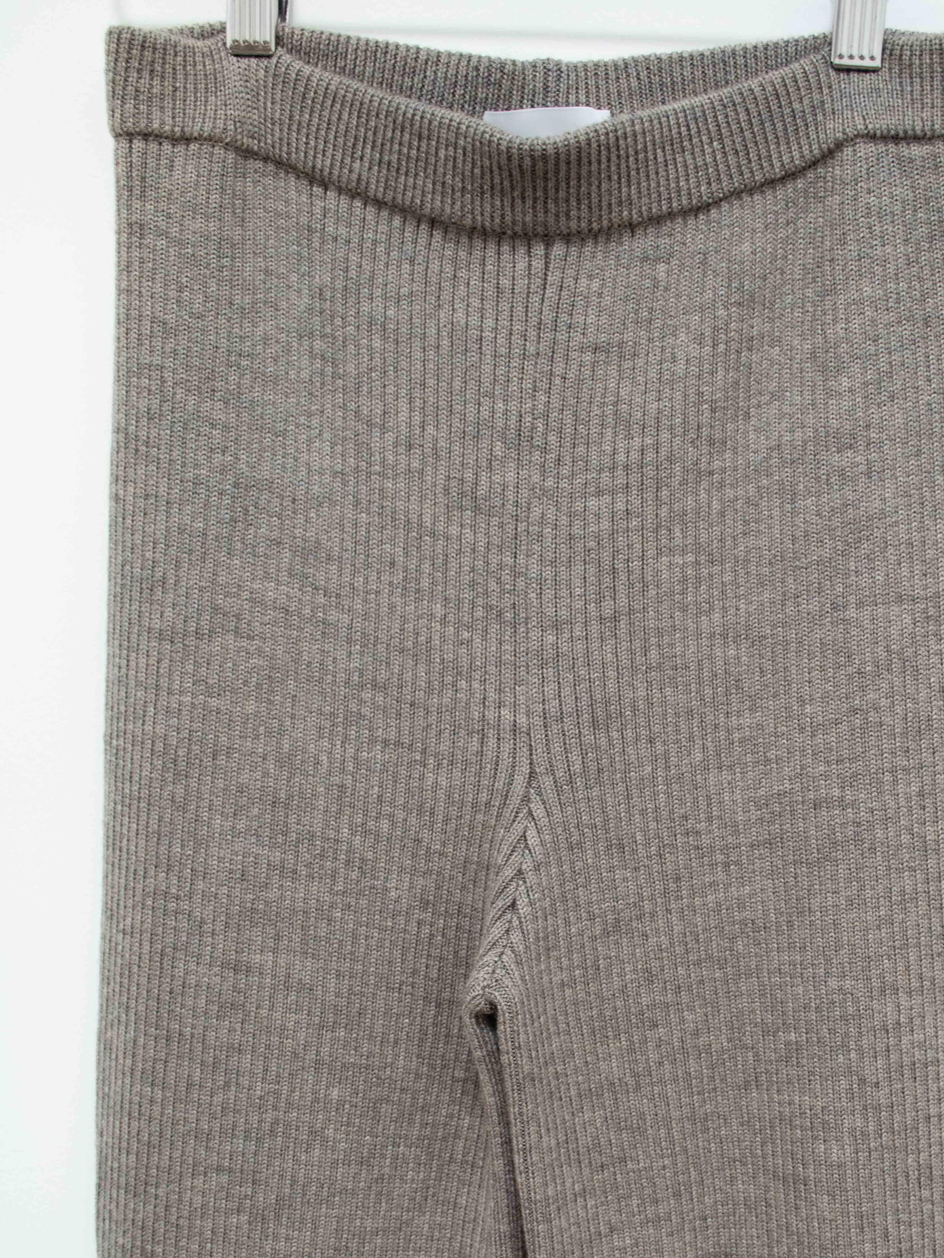Namu Shop - Phlannel Worsted Wool Knit Rib Pants - Mix Beige