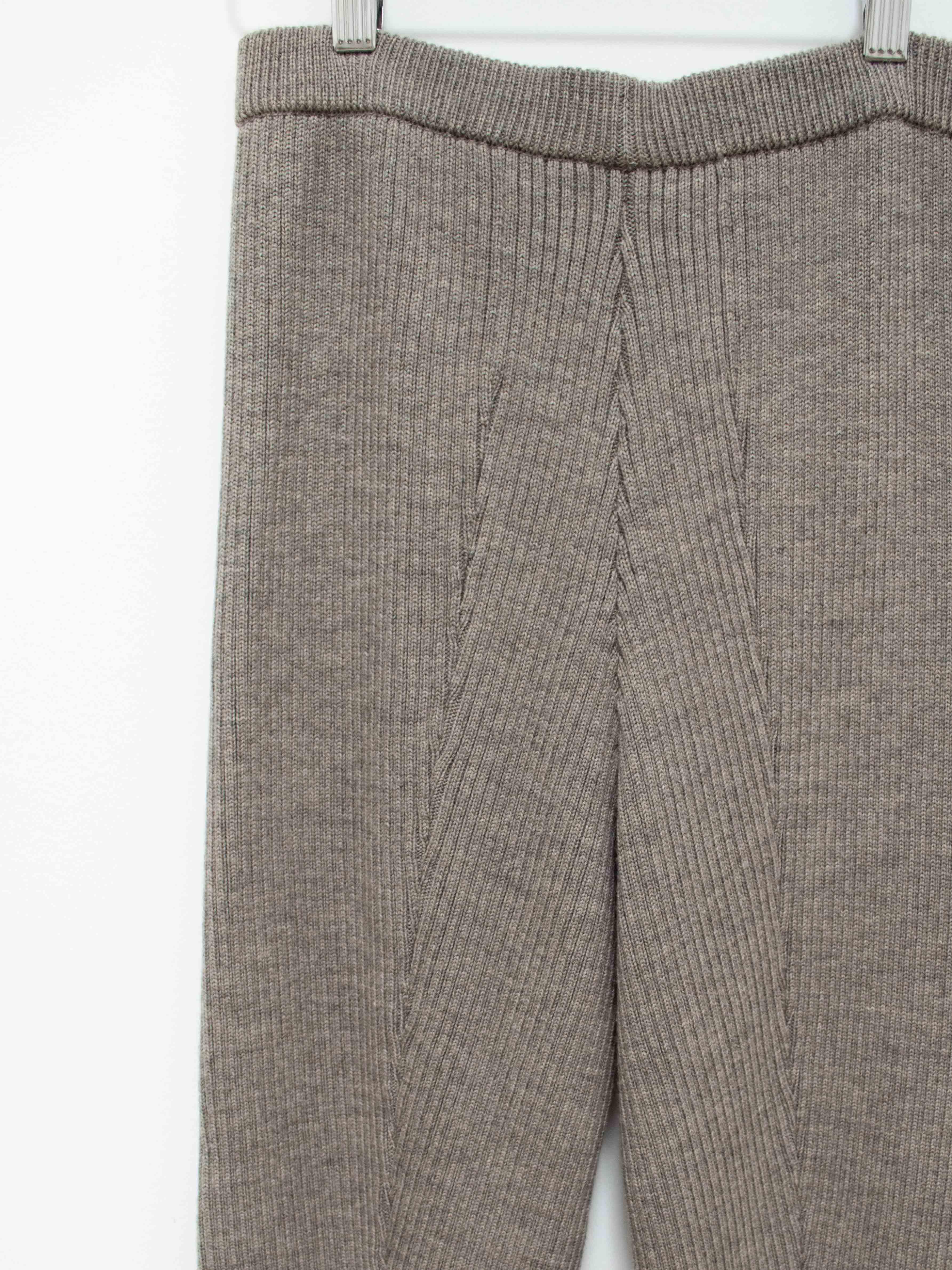 Namu Shop - Phlannel Worsted Wool Knit Rib Pants - Mix Beige