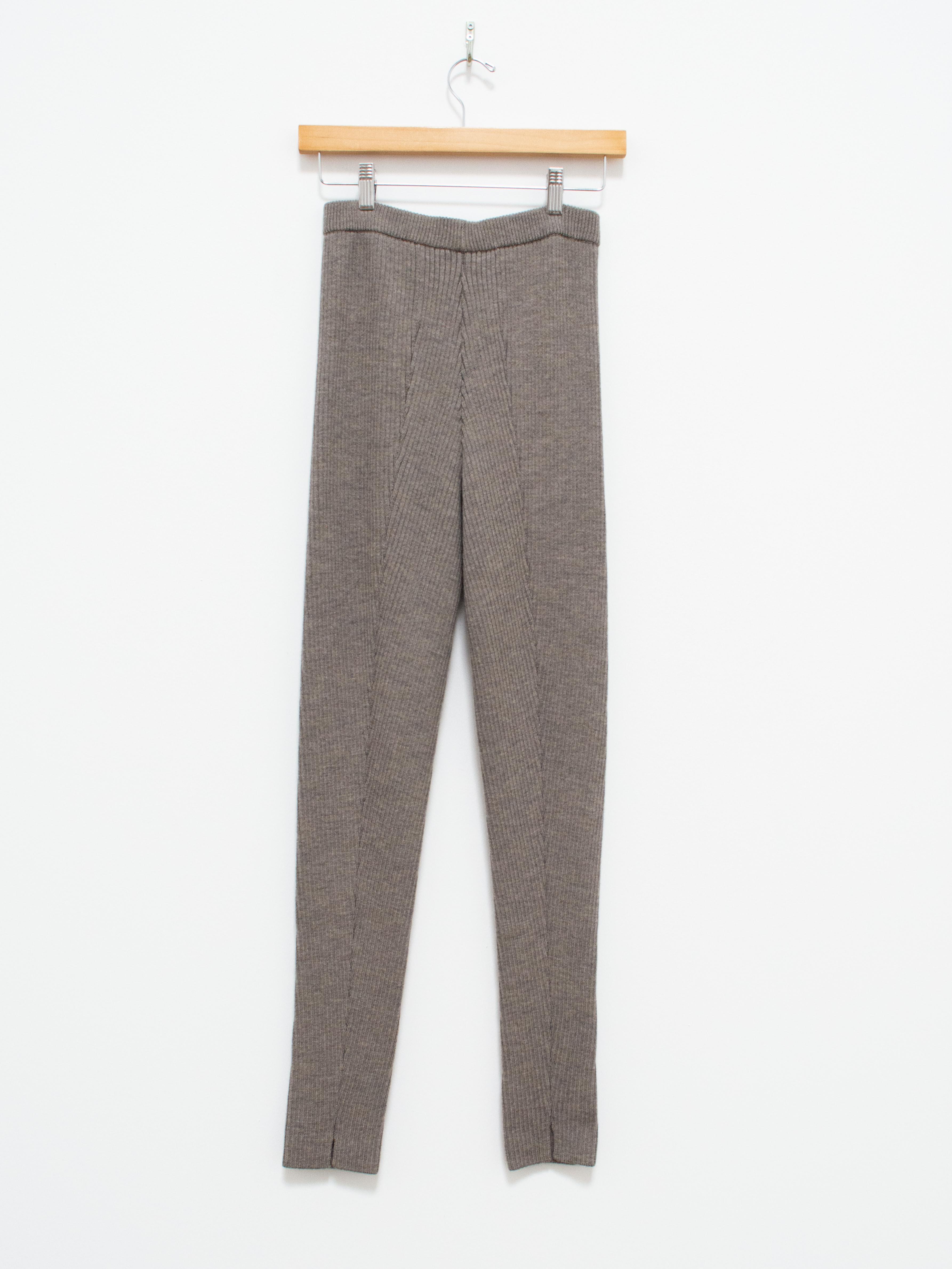 Namu Shop - Phlannel Worsted Wool Knit Rib Pants - Mix Beige