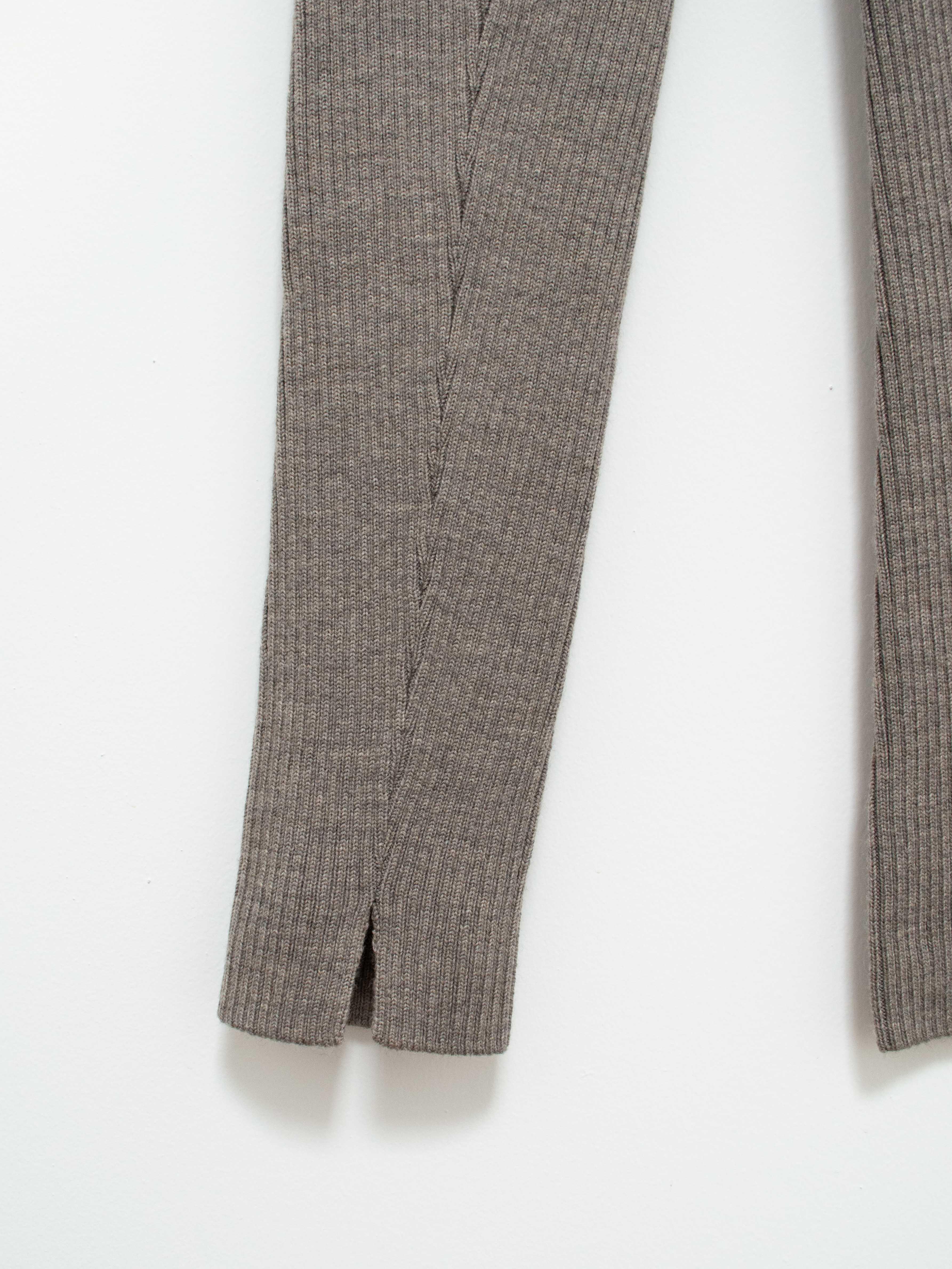 Namu Shop - Phlannel Worsted Wool Knit Rib Pants - Mix Beige