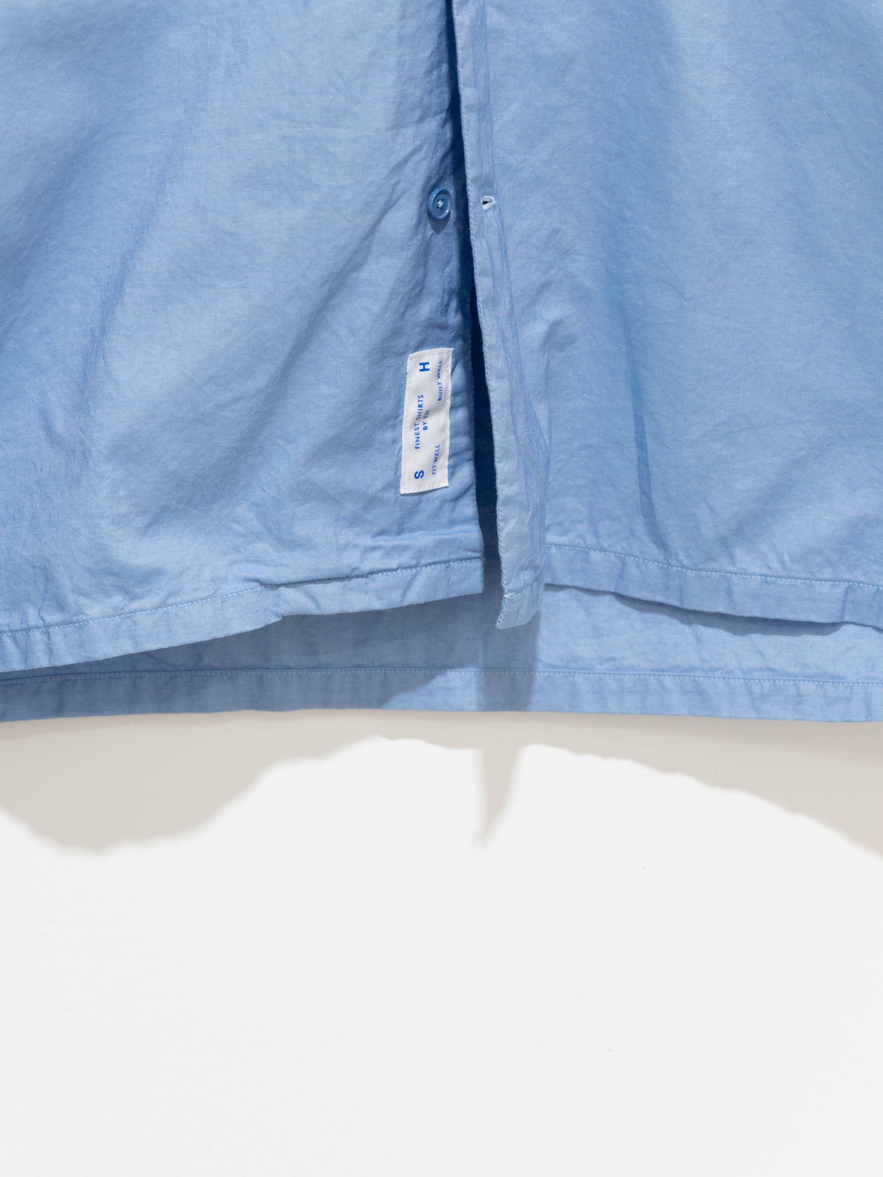 Namu Shop - S H Open Collar Shirt - Chambray Blue