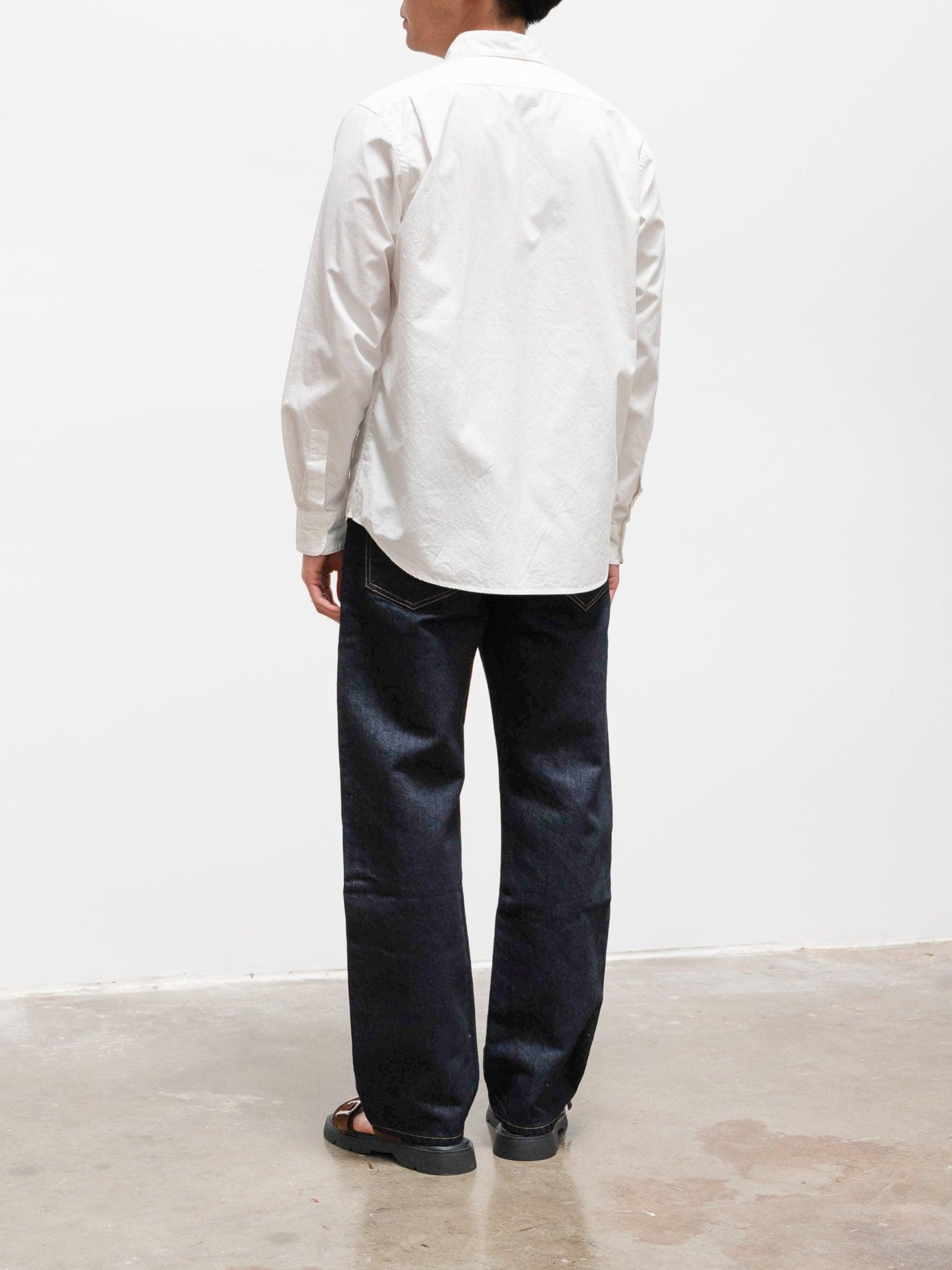 Namu Shop - S H Regular Collar Shirt - Blue