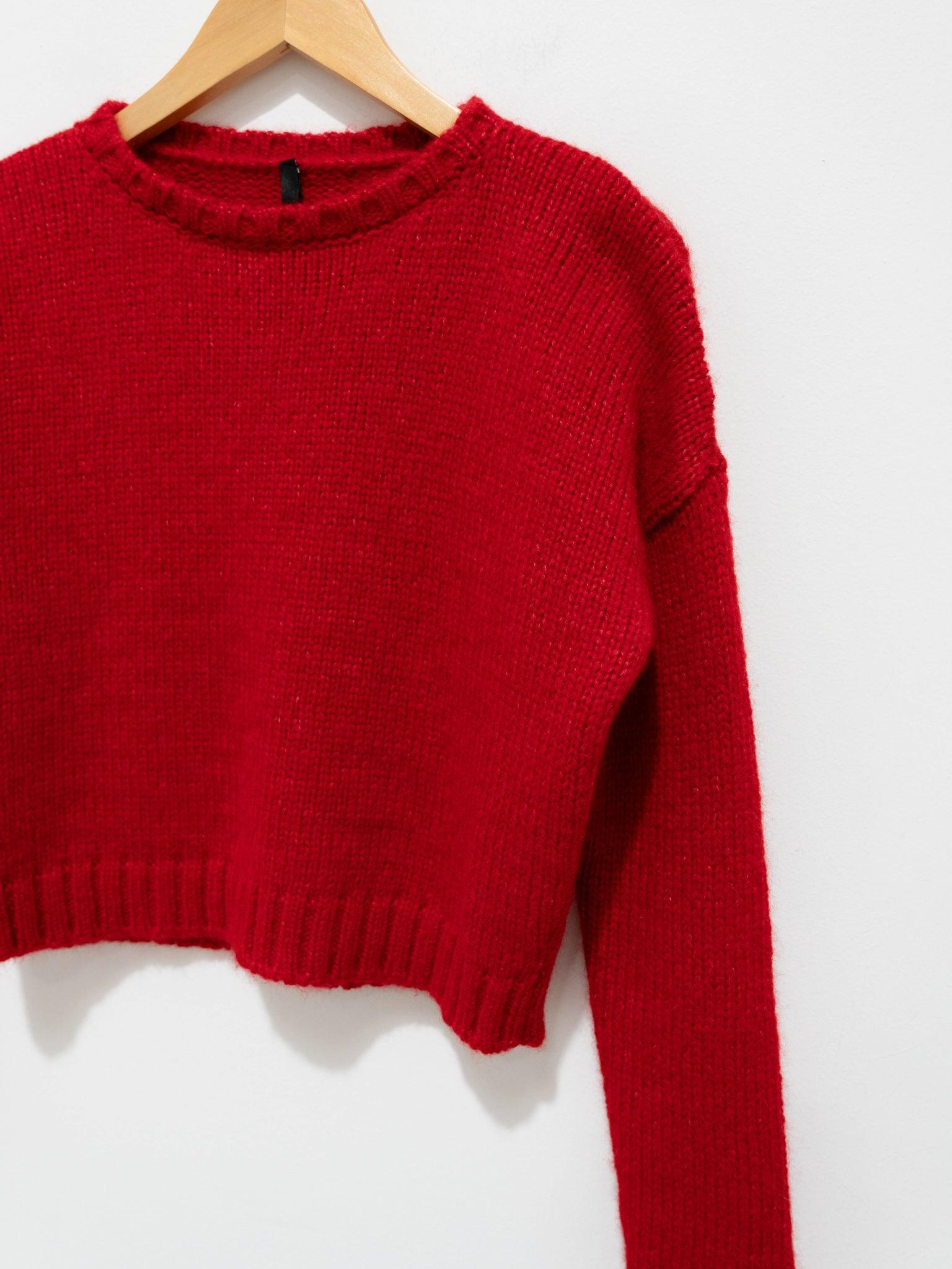 Namu Shop - Sara Lanzi Cropped Pull Knit - Scarlet