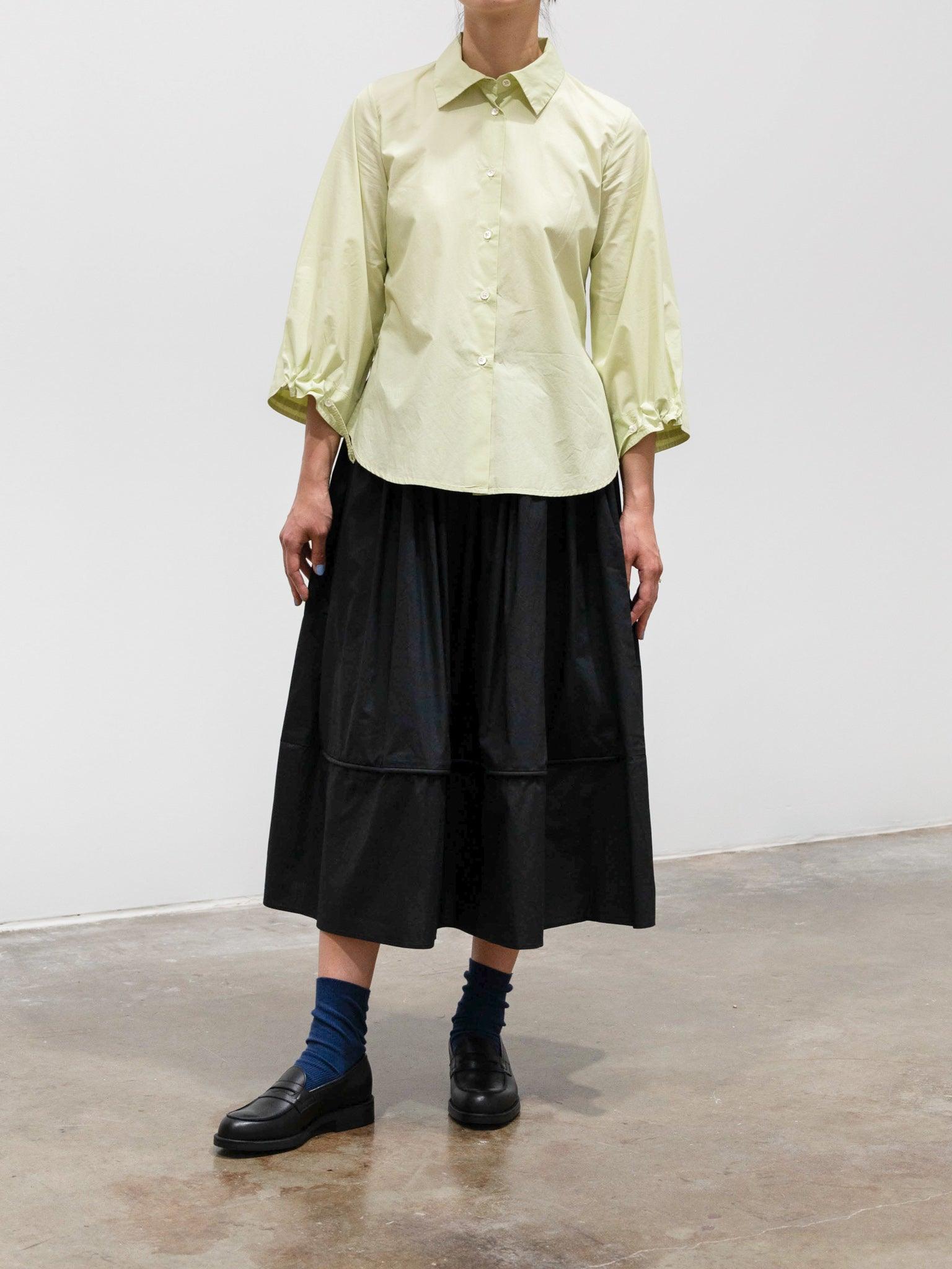 Namu Shop - Sara Lanzi Gathered Skirt - Black Poplin