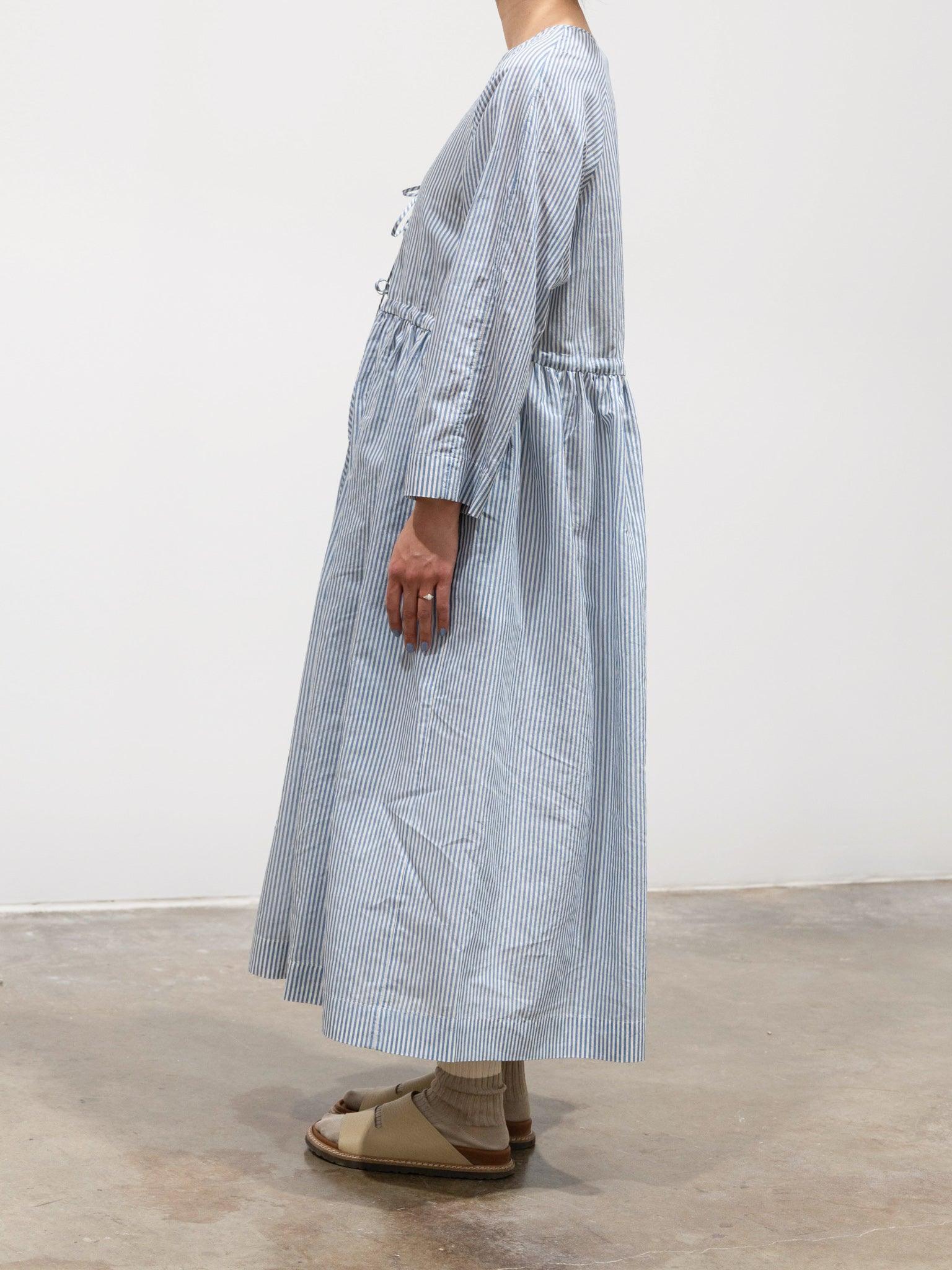 Namu Shop - Sara Lanzi Mina Dress - Organza White/Blue Stripes