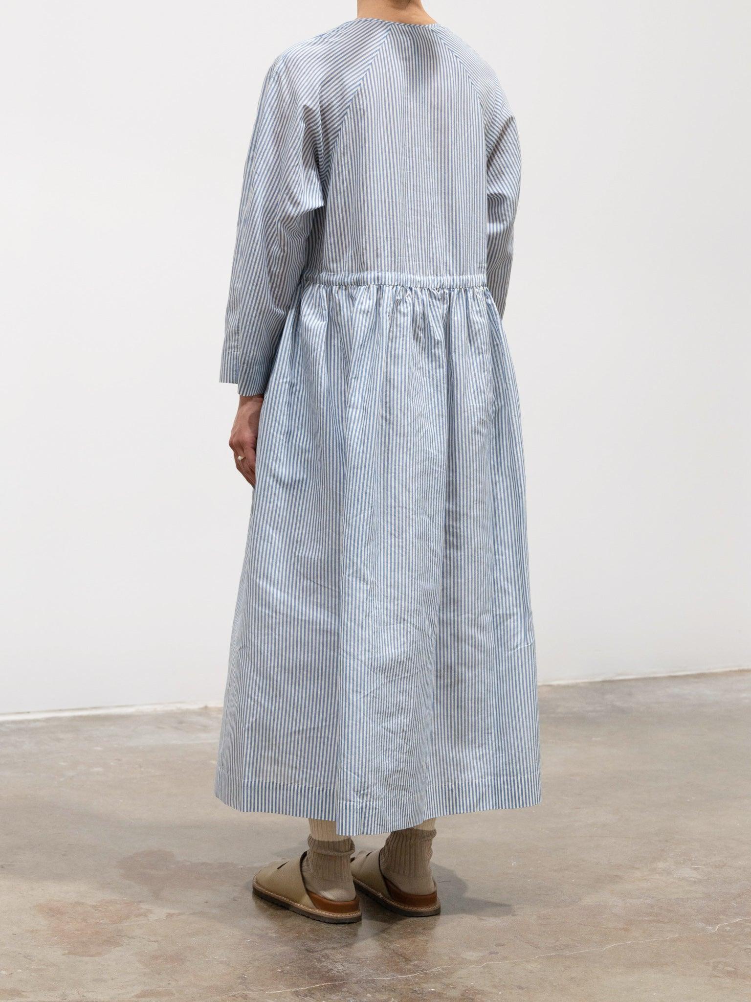 Namu Shop - Sara Lanzi Mina Dress - Organza White/Blue Stripes