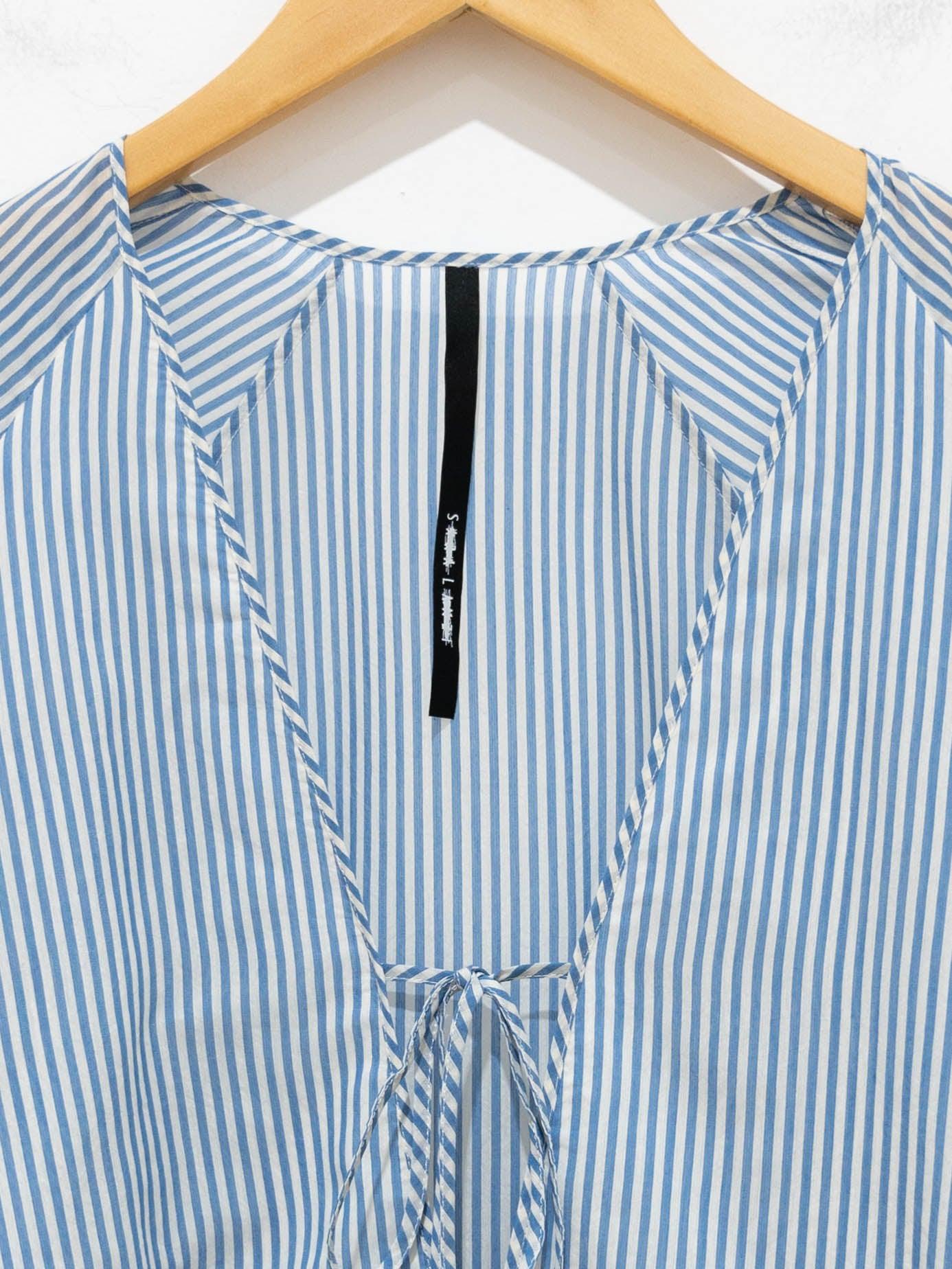 Namu Shop - Sara Lanzi Mina Dress - Organza White/Blue Stripes