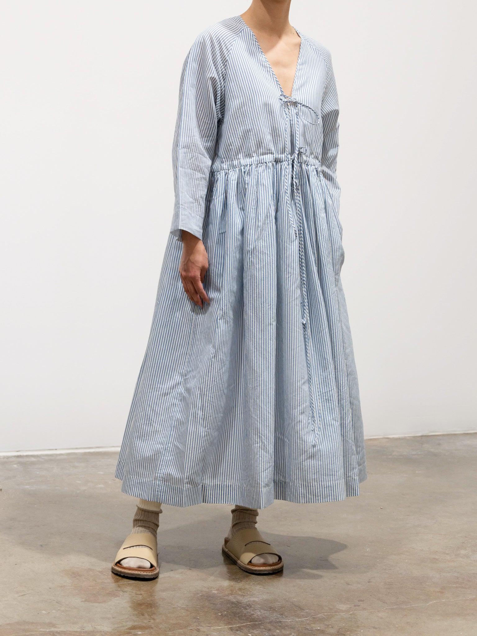 Namu Shop - Sara Lanzi Mina Dress - Organza White/Blue Stripes