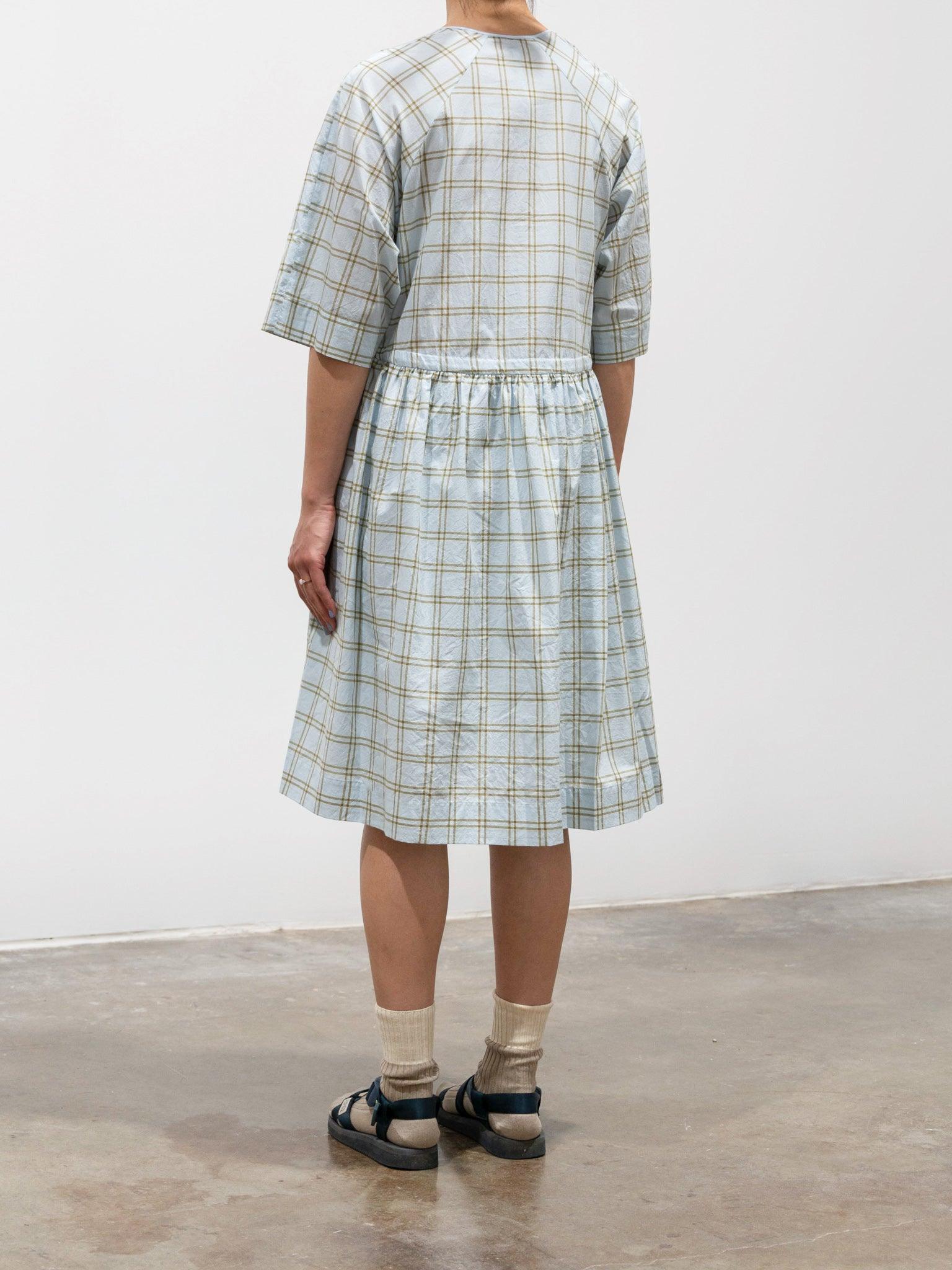 Namu Shop - Sara Lanzi Minetta Dress - Wrinkled Fil a Fil Check