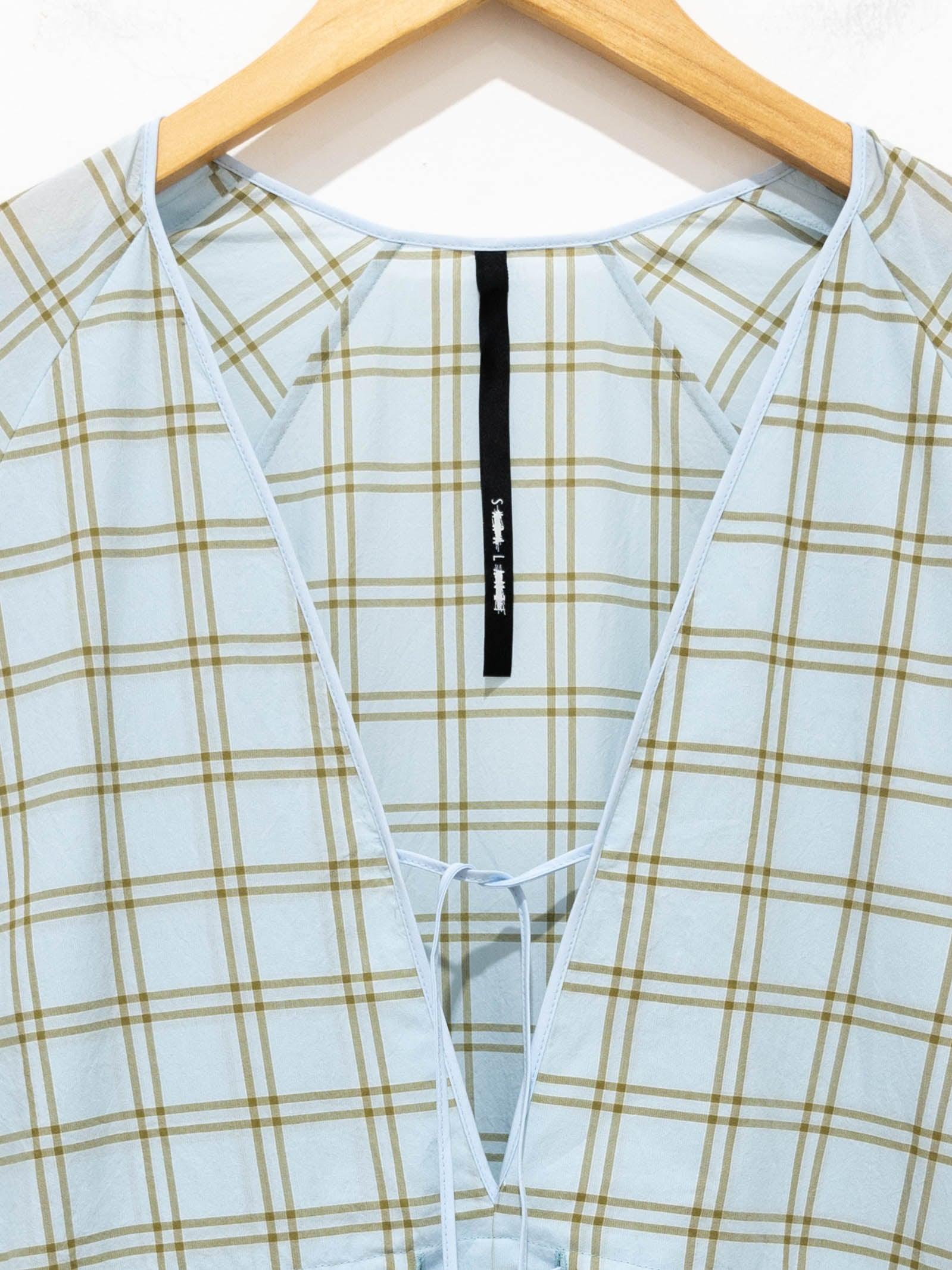 Namu Shop - Sara Lanzi Minetta Dress - Wrinkled Fil a Fil Check