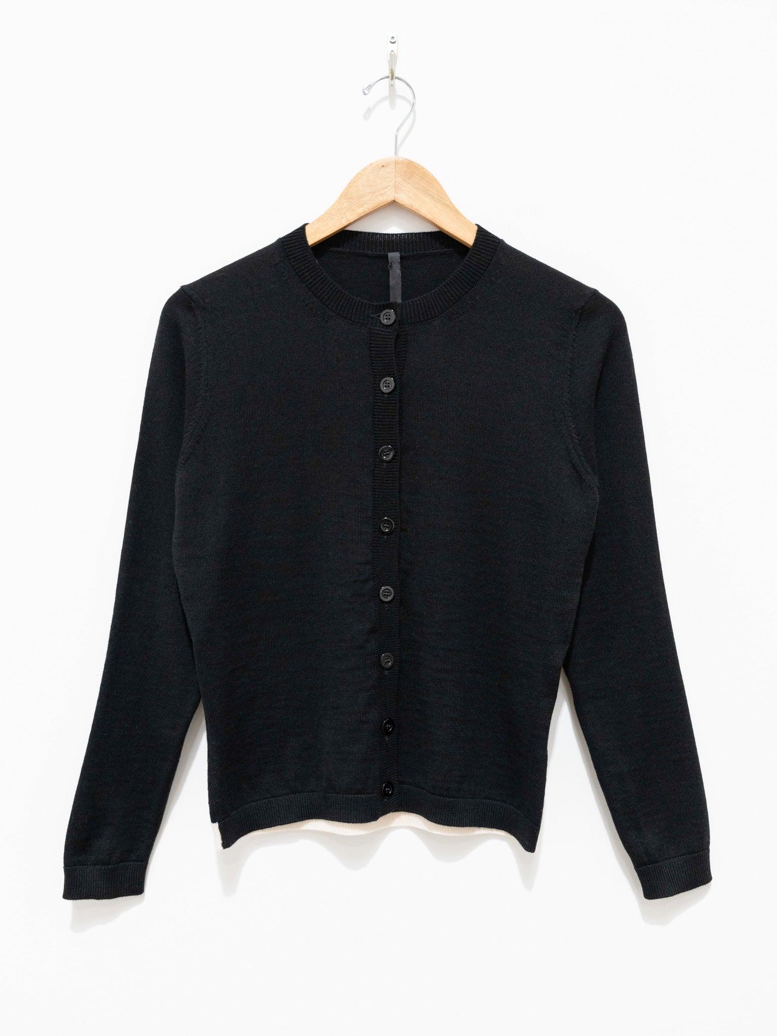 Namu Shop - Sara Lanzi Round Neck Cardigan - Black
