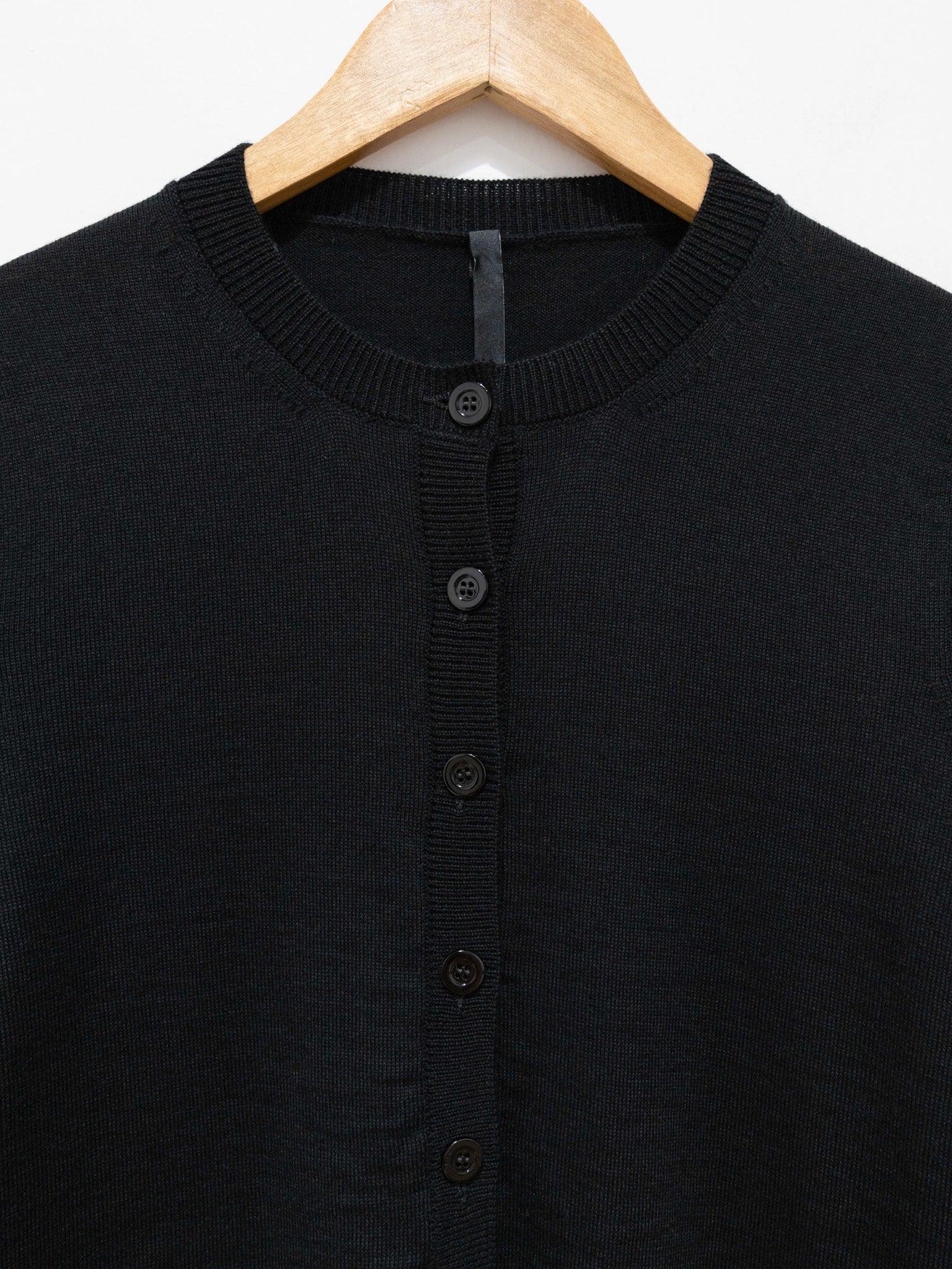 Namu Shop - Sara Lanzi Round Neck Cardigan - Black