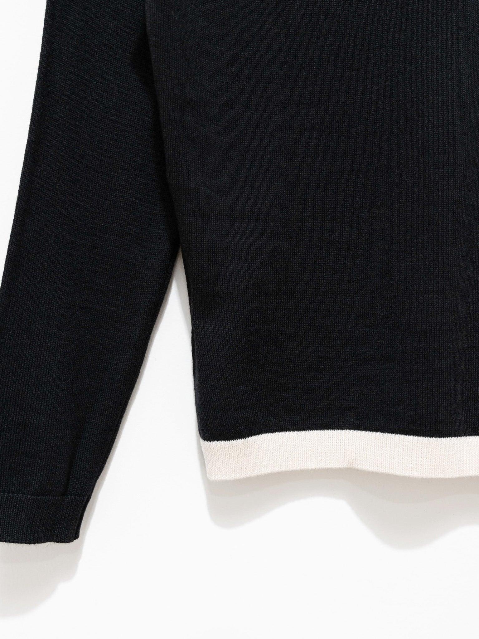 Namu Shop - Sara Lanzi Round Neck Cardigan - Black