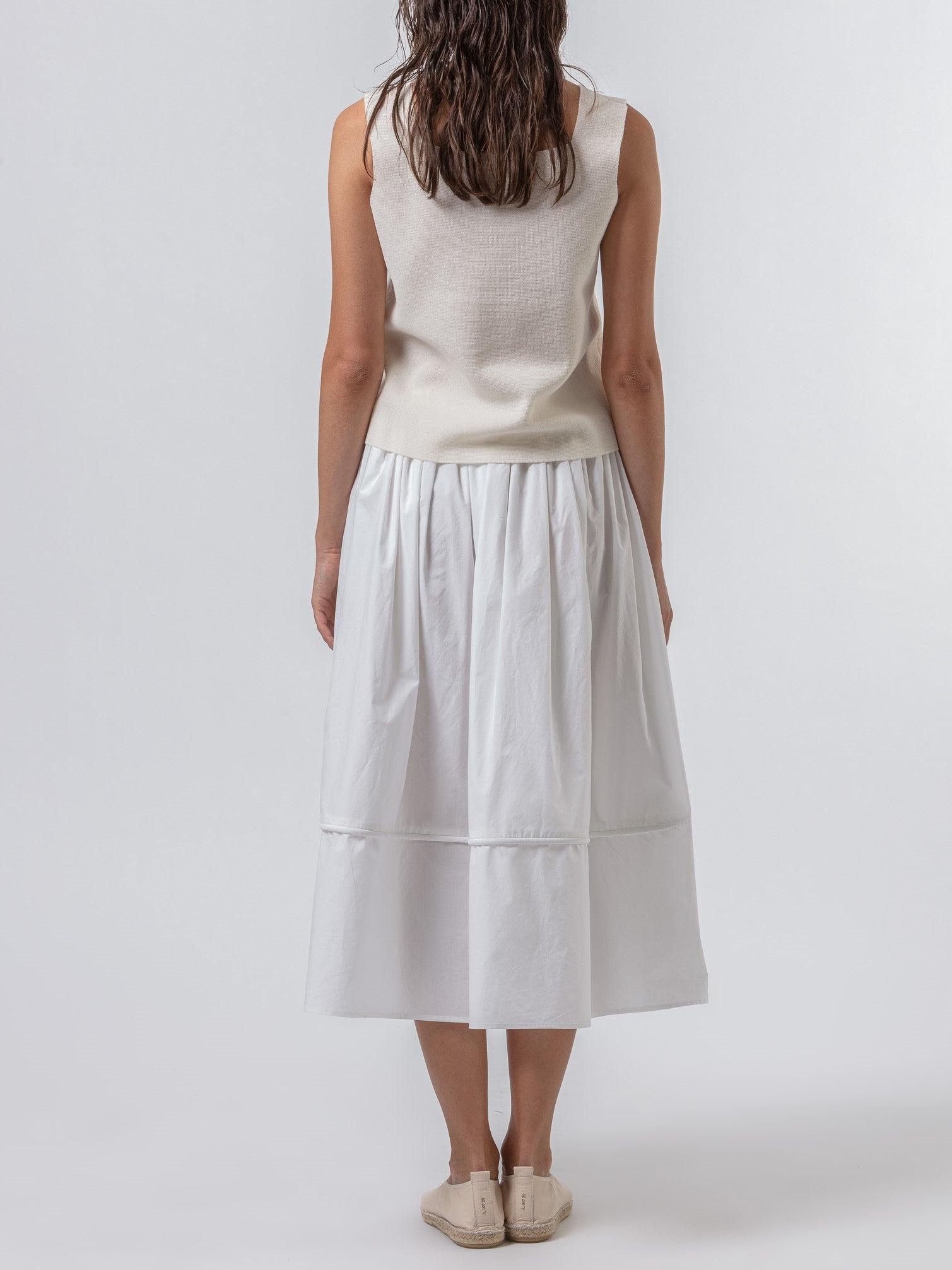 Namu Shop - Sara Lanzi Squared Tank Top - Cream Light Cotton Knit