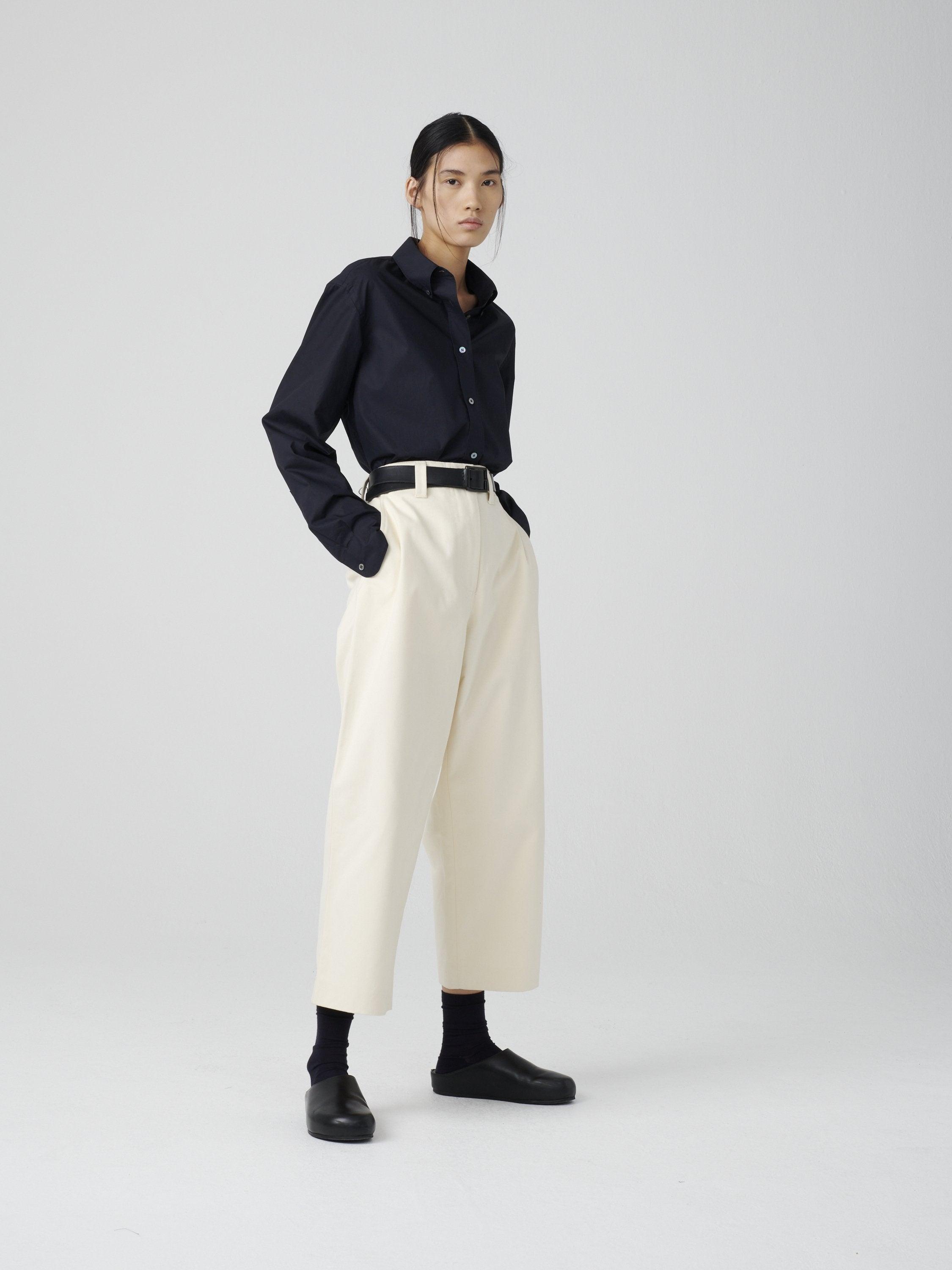 Namu Shop - Studio Nicholson Asher Peached Cotton Twill Pants - Cream