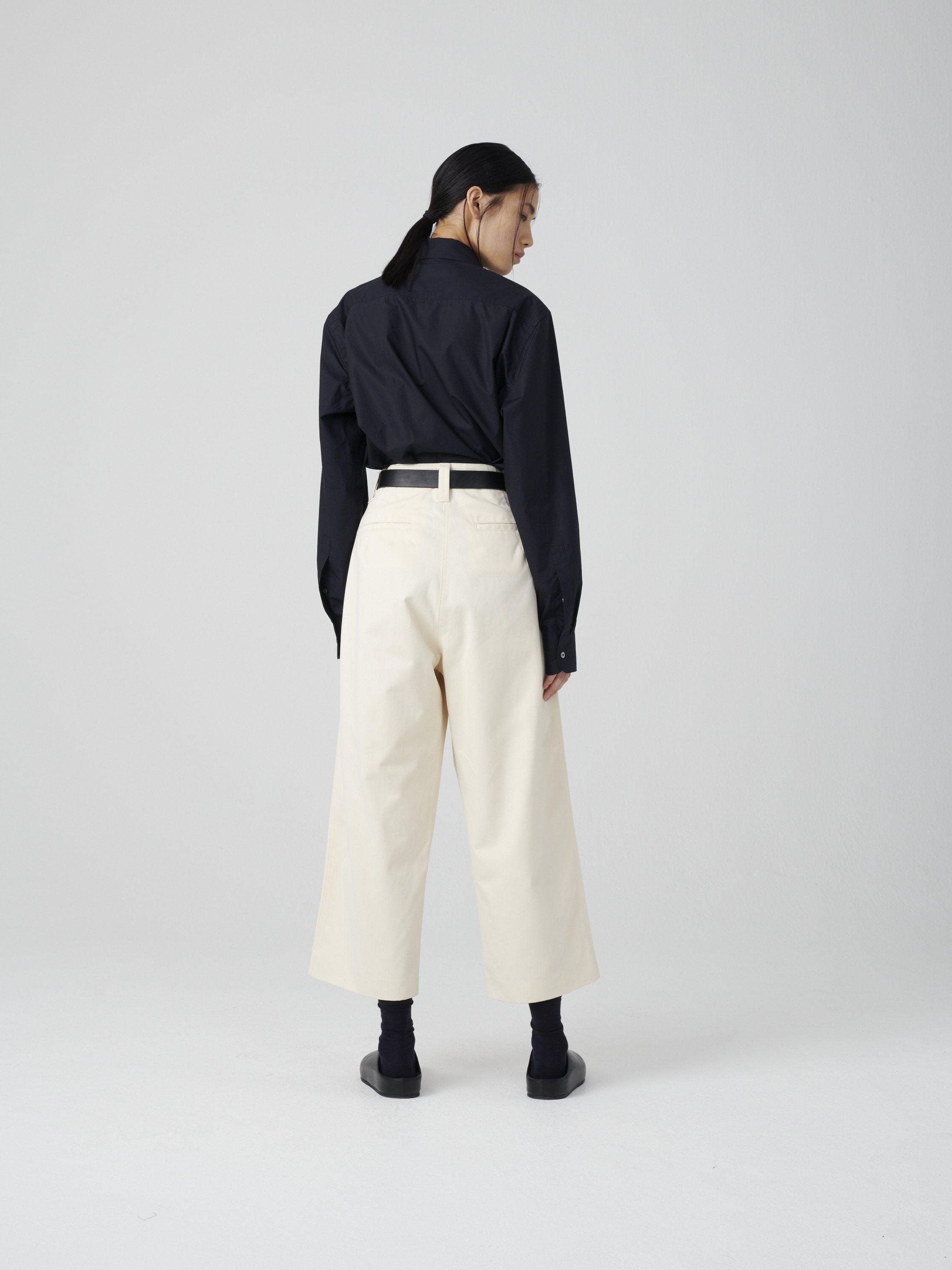 Namu Shop - Studio Nicholson Asher Peached Cotton Twill Pants - Cream