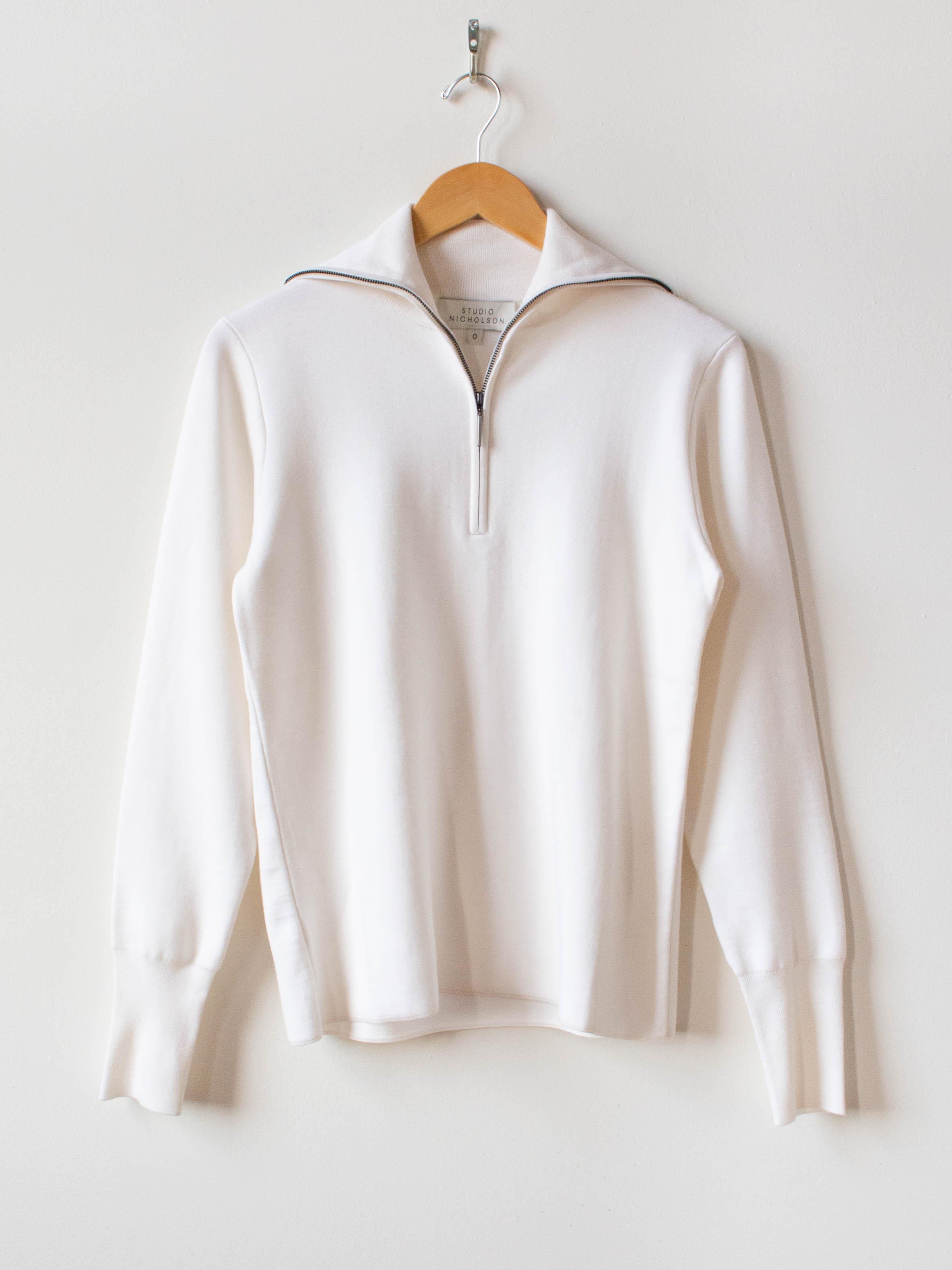 Namu Shop - Studio Nicholson Auguste Merino Silk Cashmere Zip Up Knit - Milk