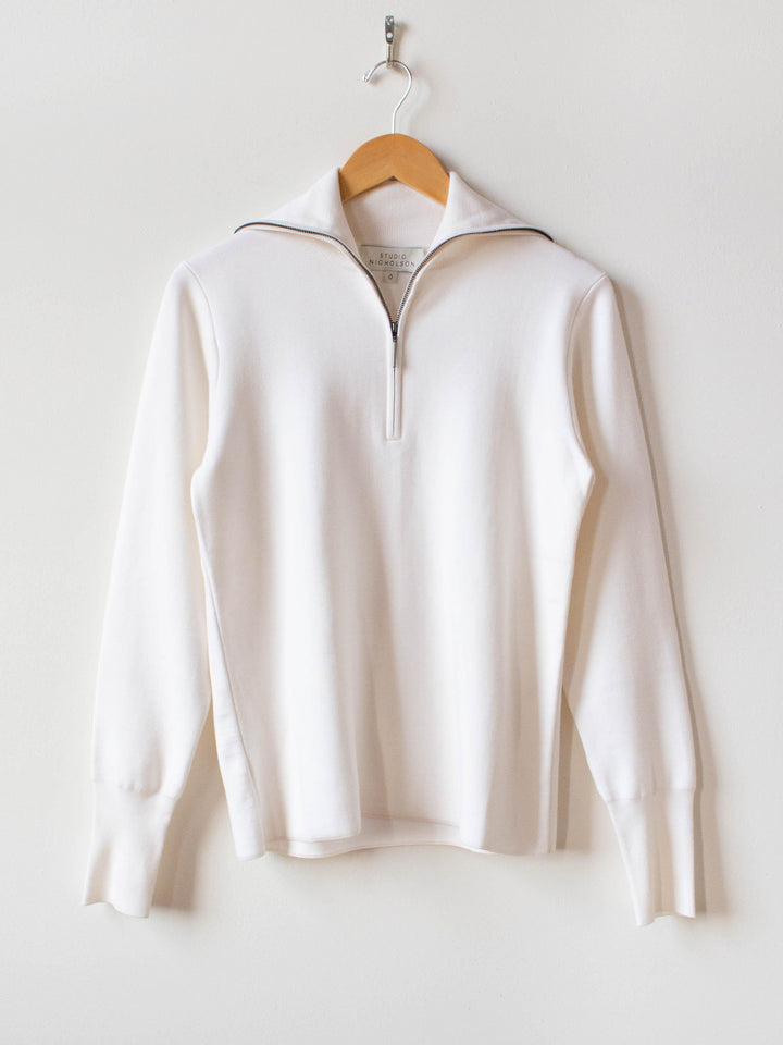 Namu Shop - Studio Nicholson Auguste Merino Silk Cashmere Zip Up Knit - Milk
