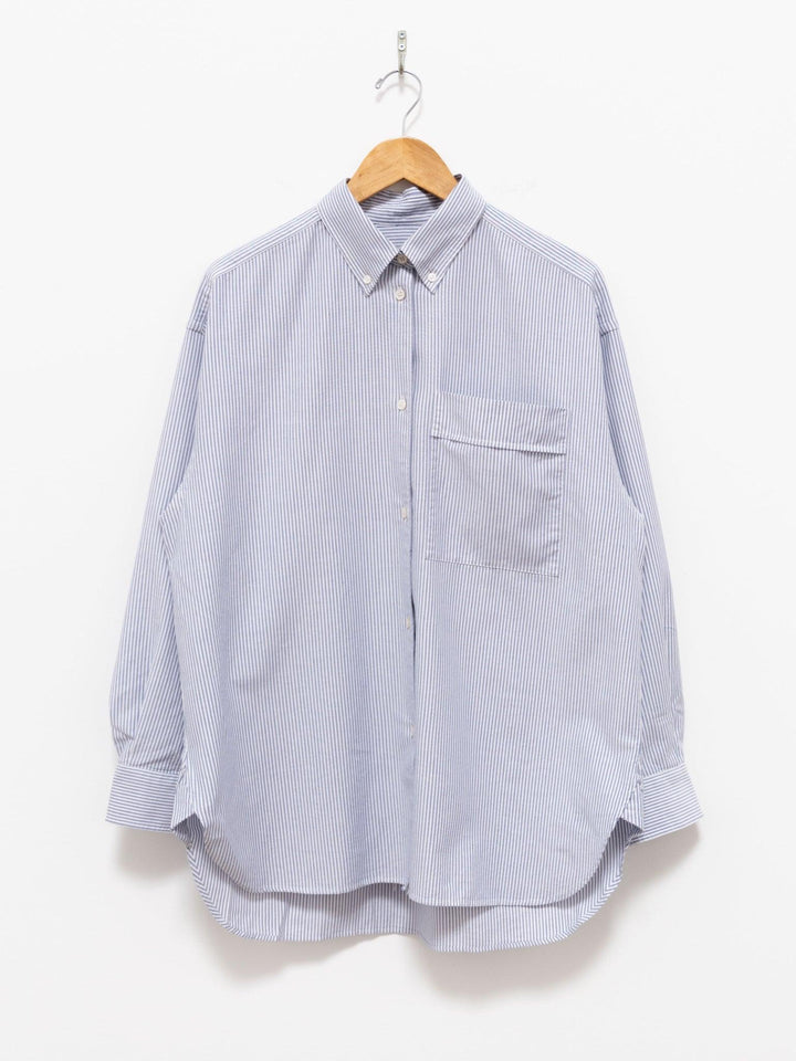 Namu Shop - Studio Nicholson Creed Oxford Shirt - Cornflower Stripe