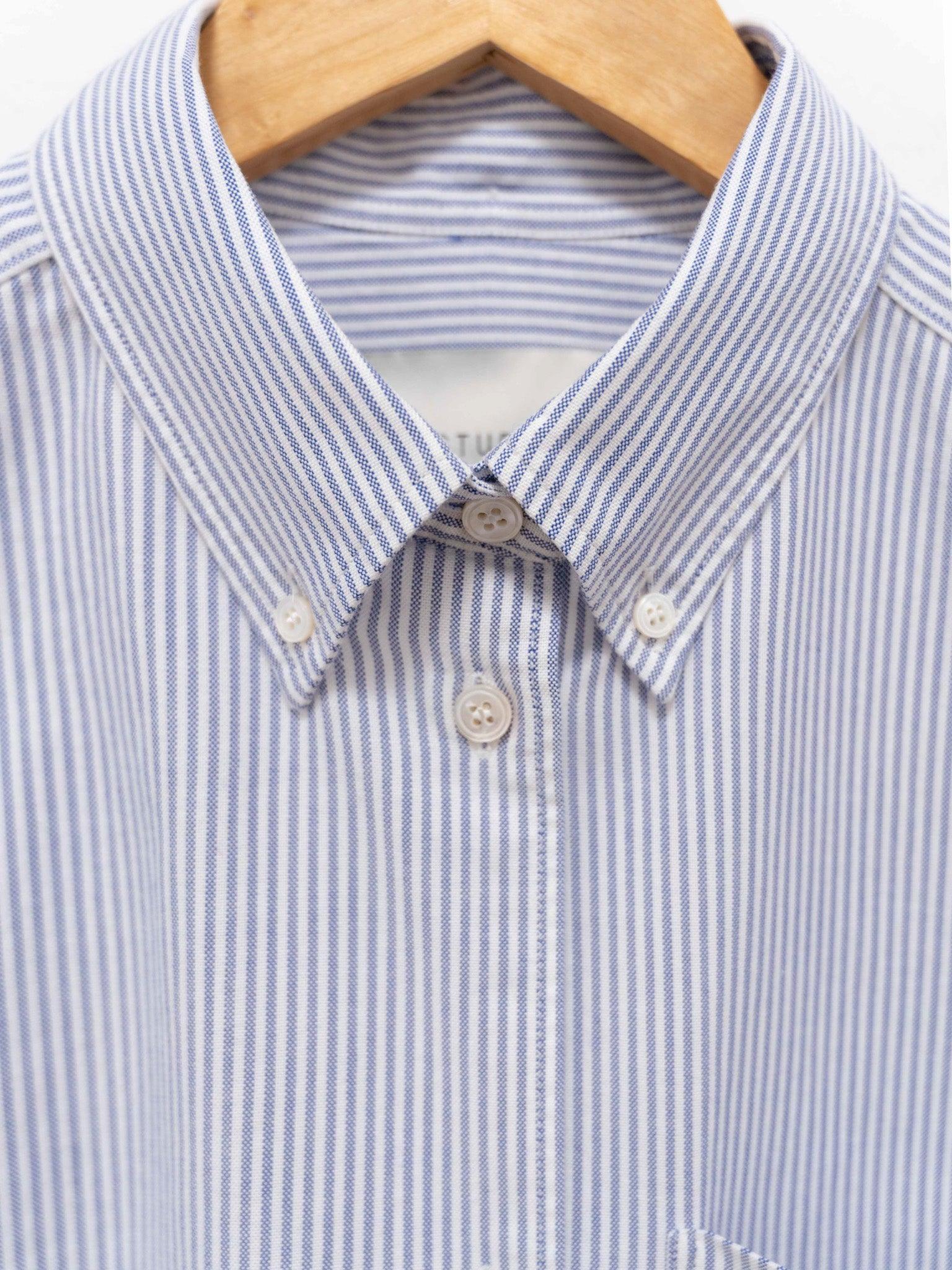Namu Shop - Studio Nicholson Creed Oxford Shirt - Cornflower Stripe