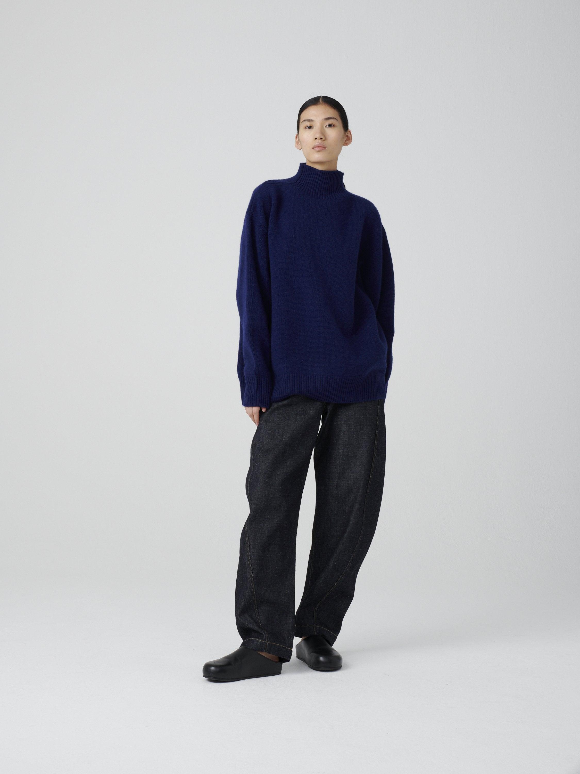 Namu Shop - Studio Nicholson Fare British Lambswool Turtleneck Knit - Deep Blue