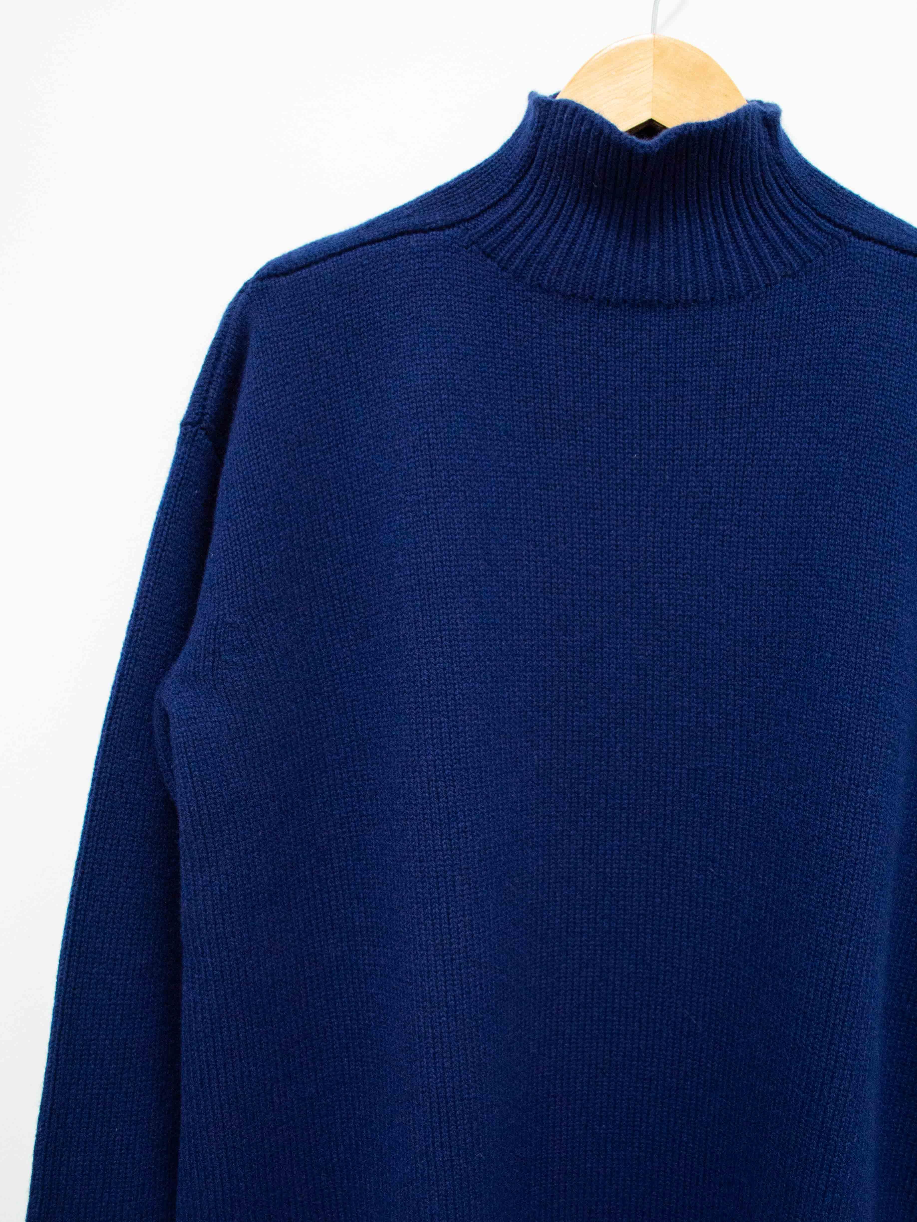 Namu Shop - Studio Nicholson Fare British Lambswool Turtleneck Knit - Deep Blue