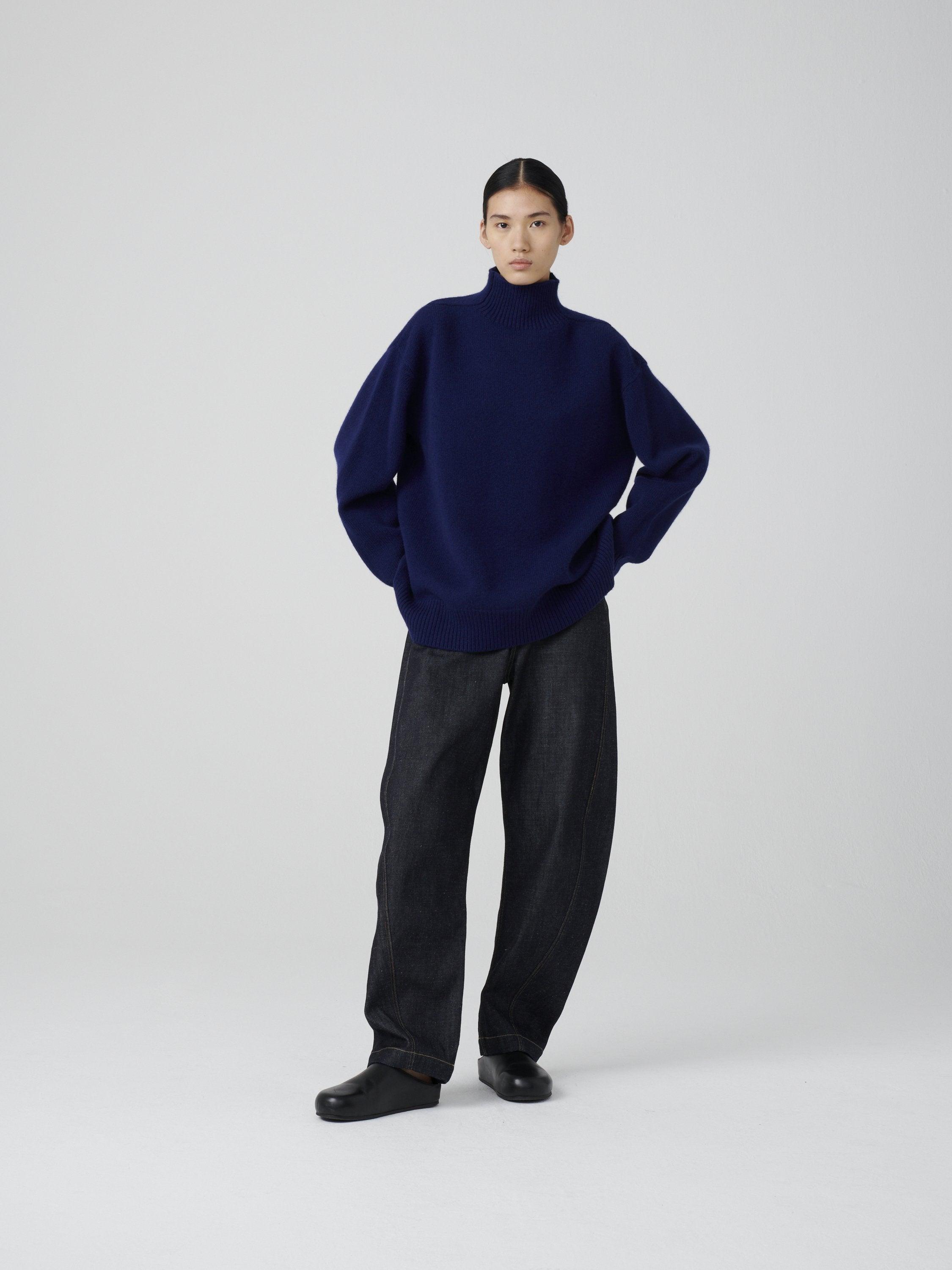 Namu Shop - Studio Nicholson Fare British Lambswool Turtleneck Knit - Deep Blue