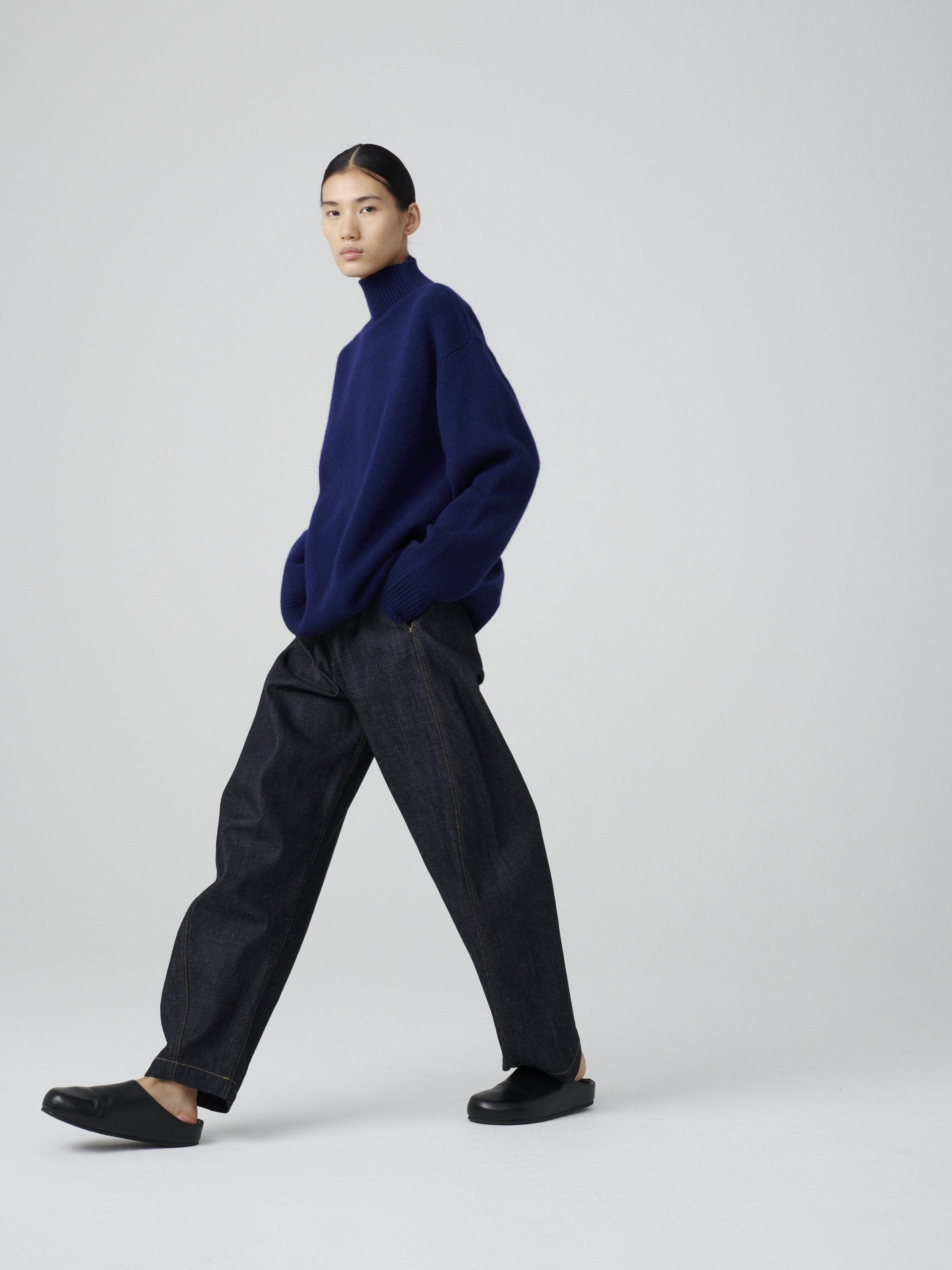 Namu Shop - Studio Nicholson Fare British Lambswool Turtleneck Knit - Deep Blue