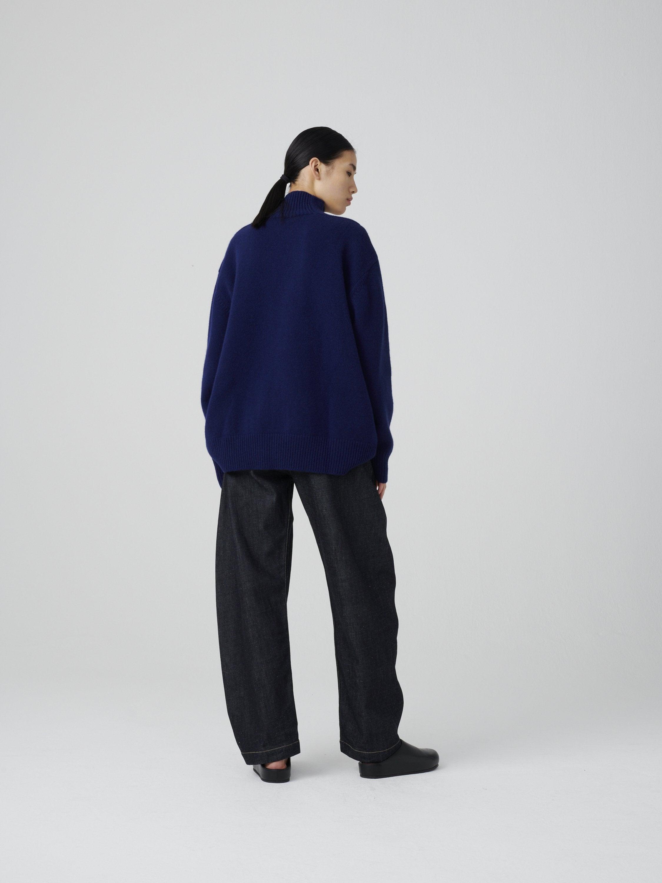 Namu Shop - Studio Nicholson Fare British Lambswool Turtleneck Knit - Deep Blue