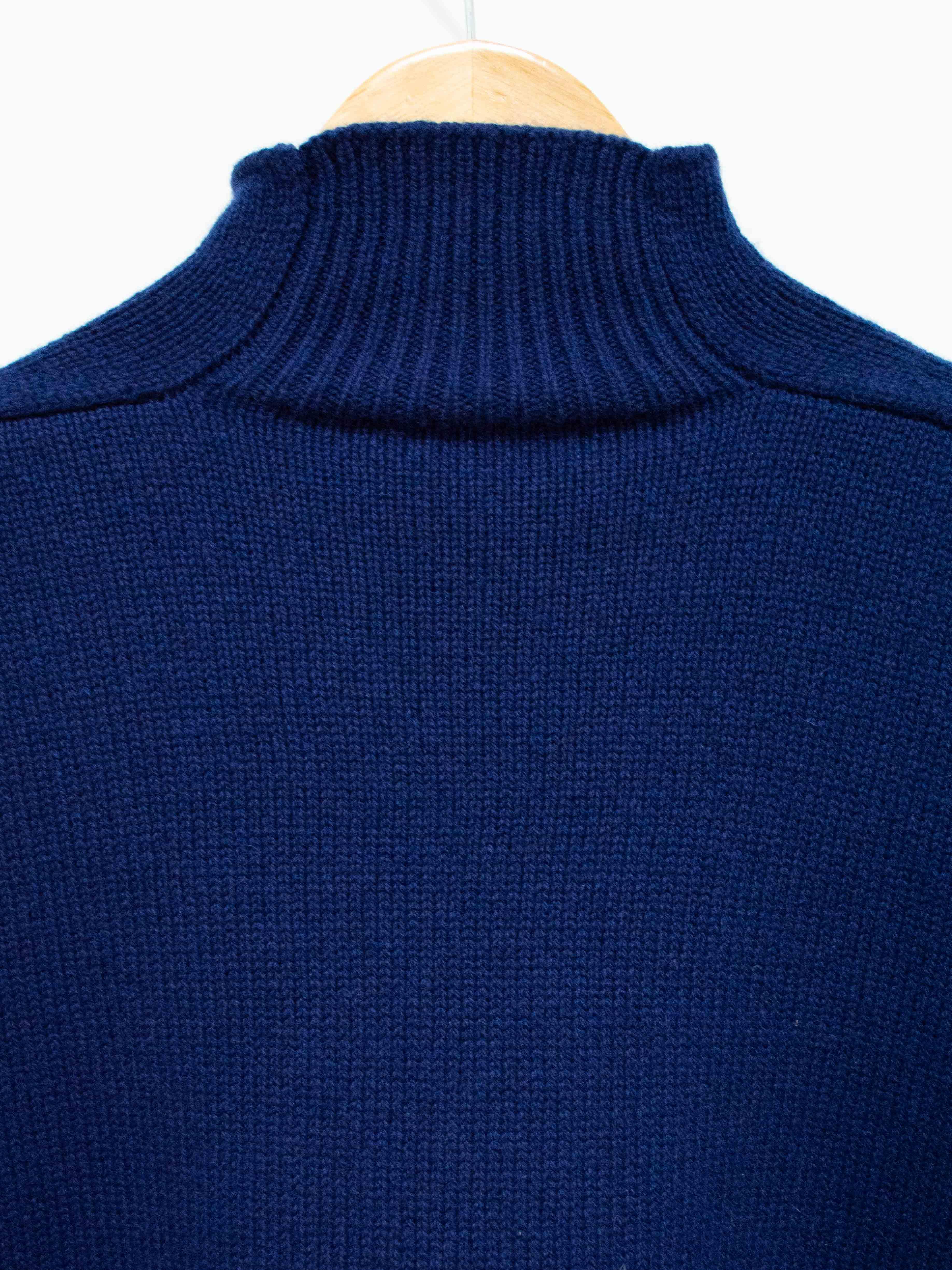 Namu Shop - Studio Nicholson Fare British Lambswool Turtleneck Knit - Deep Blue