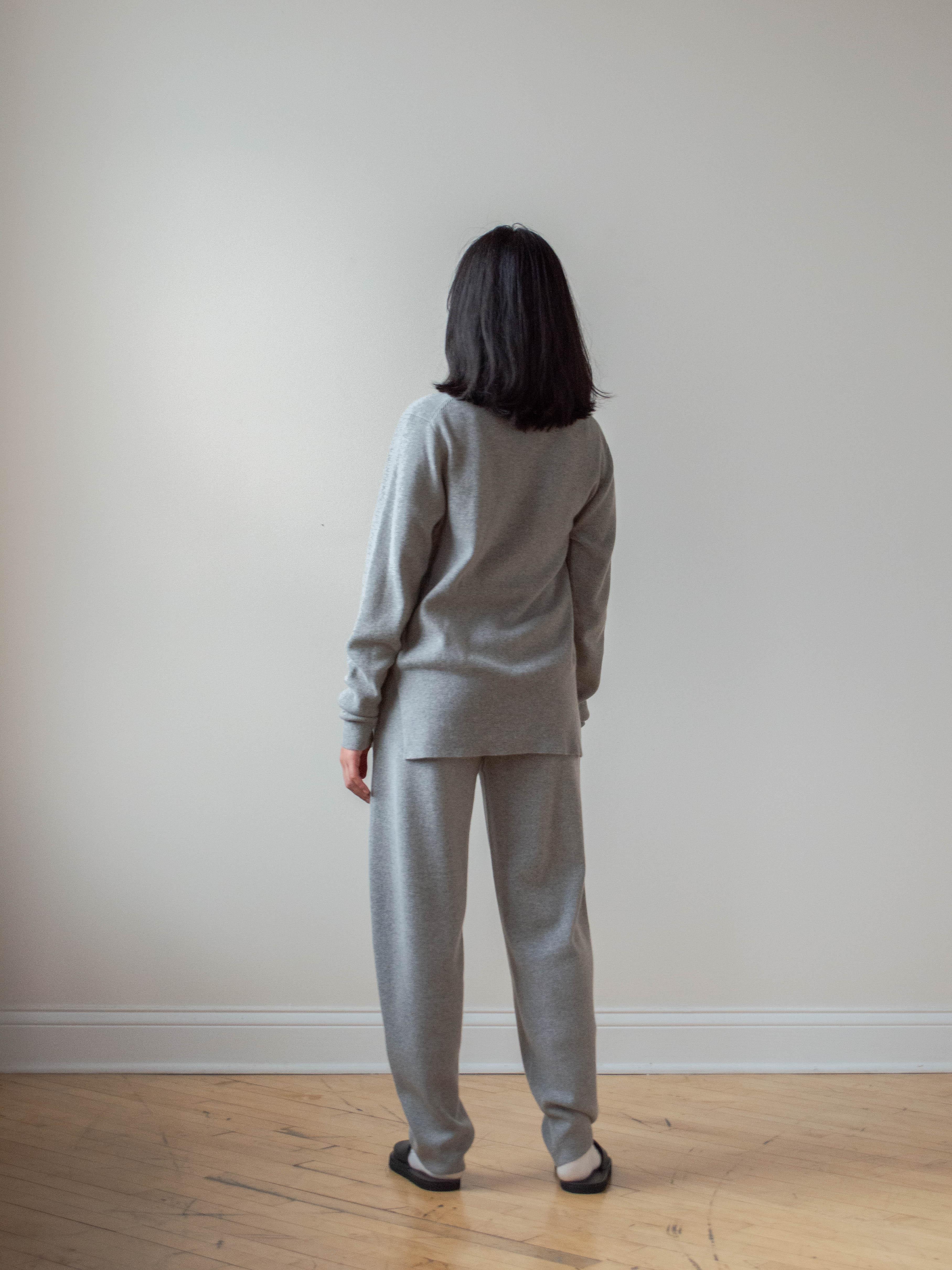 Namu Shop - Studio Nicholson Garde Merino Cashmere Crewneck Knit - Gray Marl