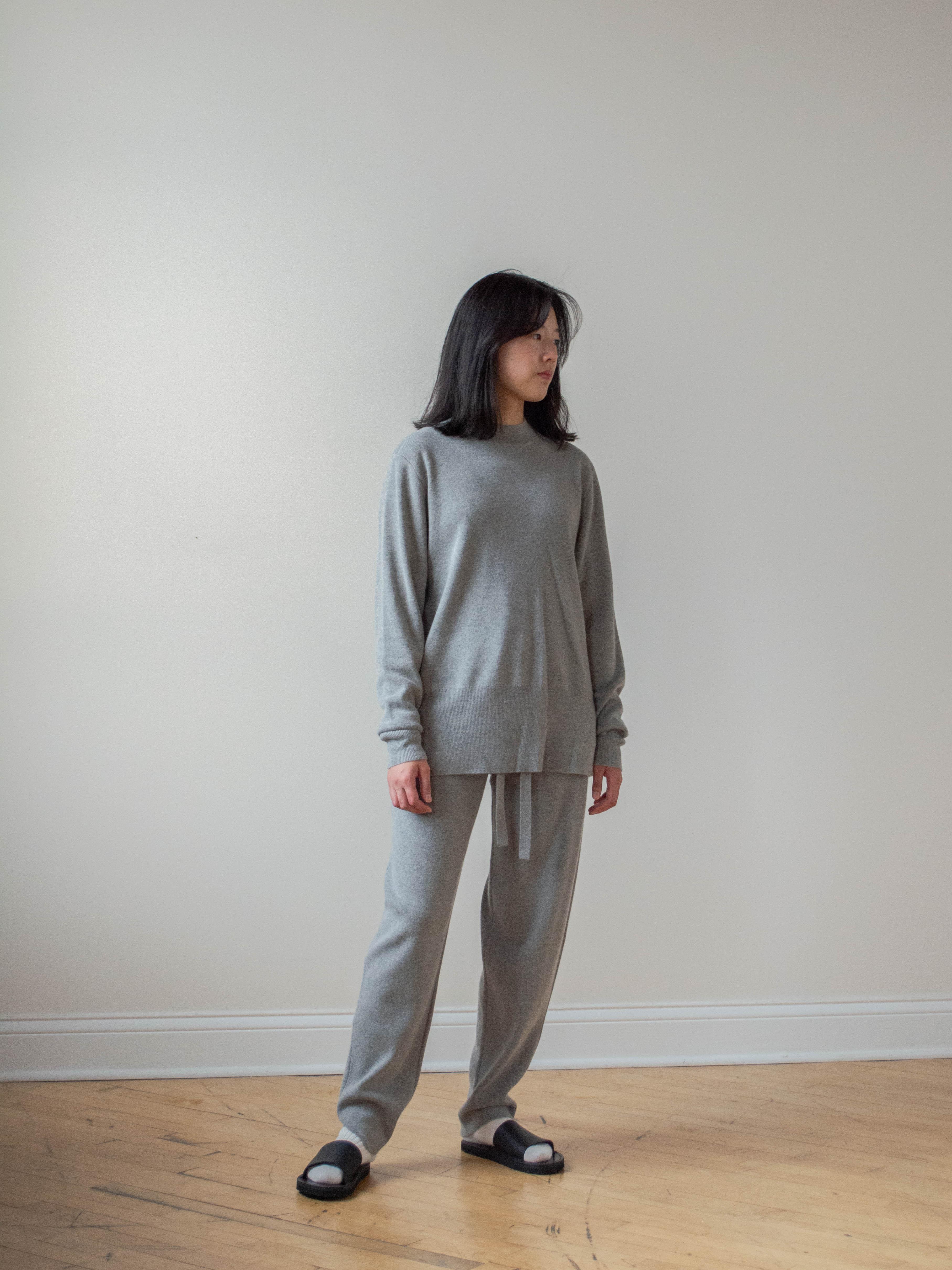 Namu Shop - Studio Nicholson Hable Merino Cashmere Rounded Pant - Gray Marl