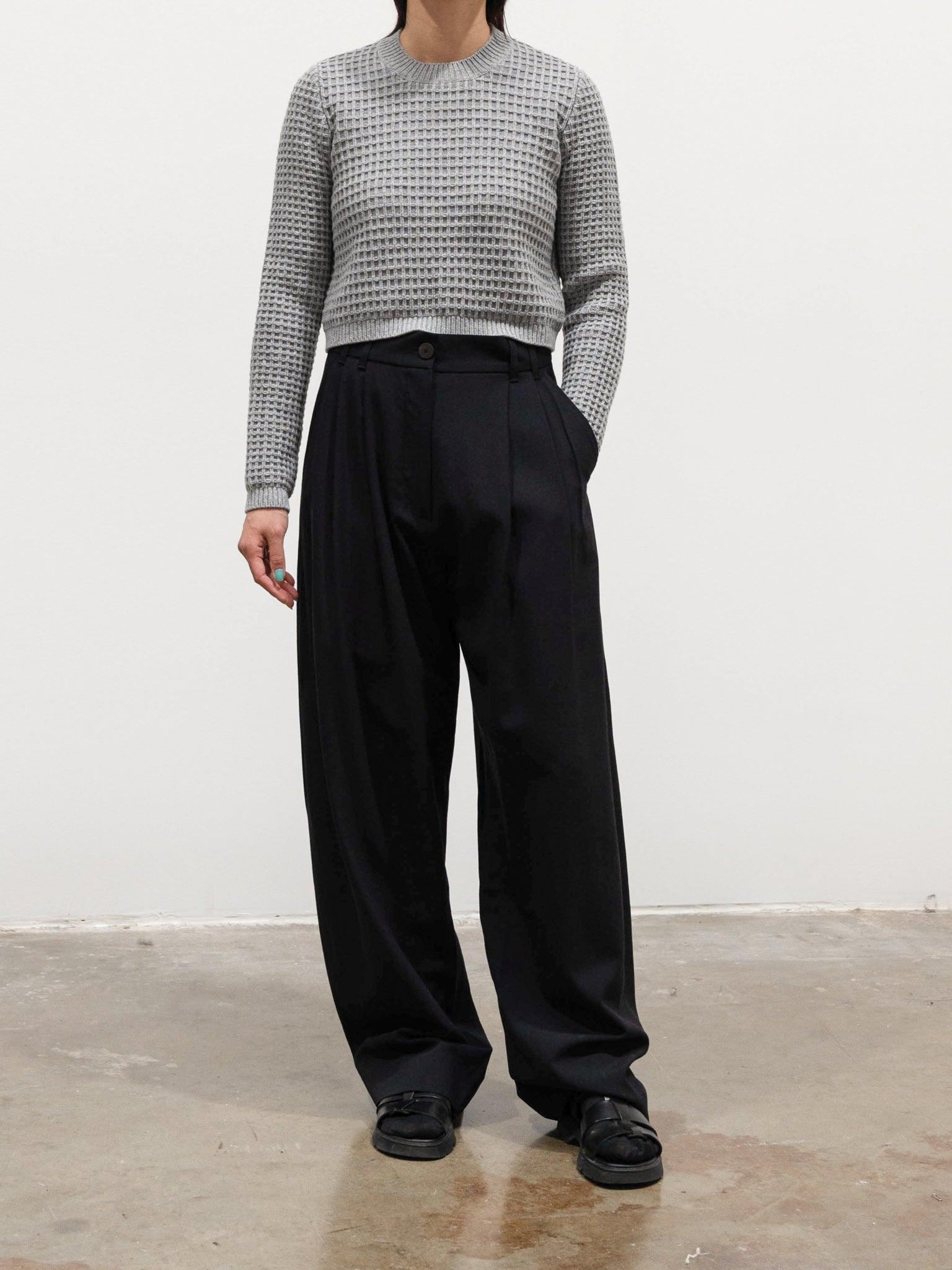 Namu Shop - Studio Nicholson Nika Double Pleat Curved Volume Pant - Graphite