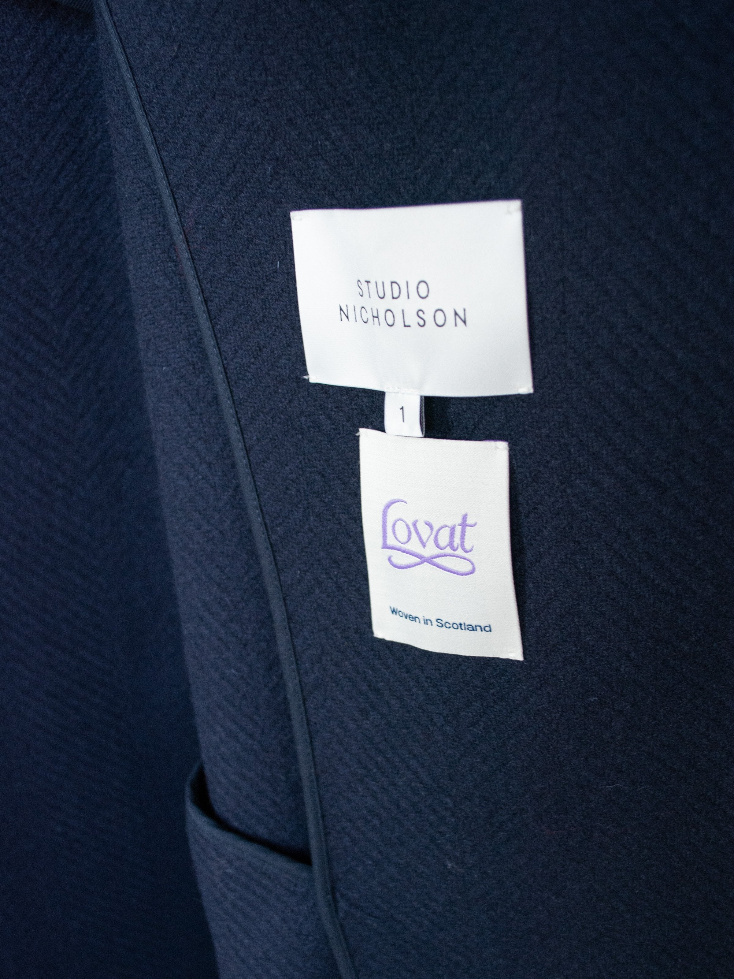 Namu Shop - Studio Nicholson Parsec Herringbone Drape Wrap Wool Coat